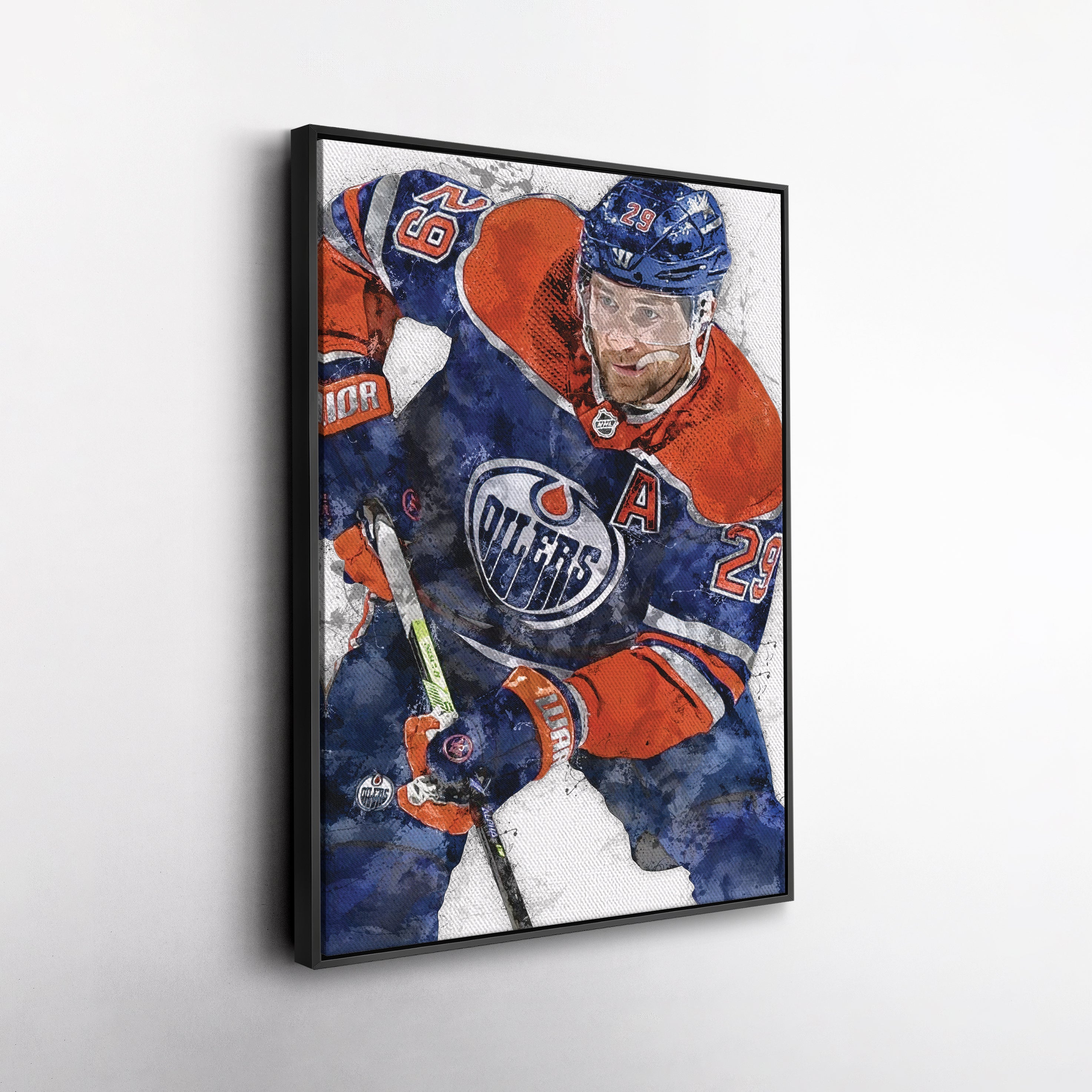 Leon Draisaitl Canvas Art – Edmonton Oilers Wall Decor
