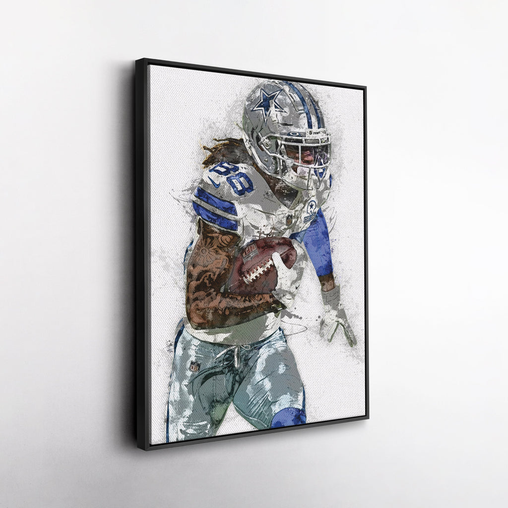 CeeDee Lamb Canvas Art – Dallas Cowboys Wall Decor