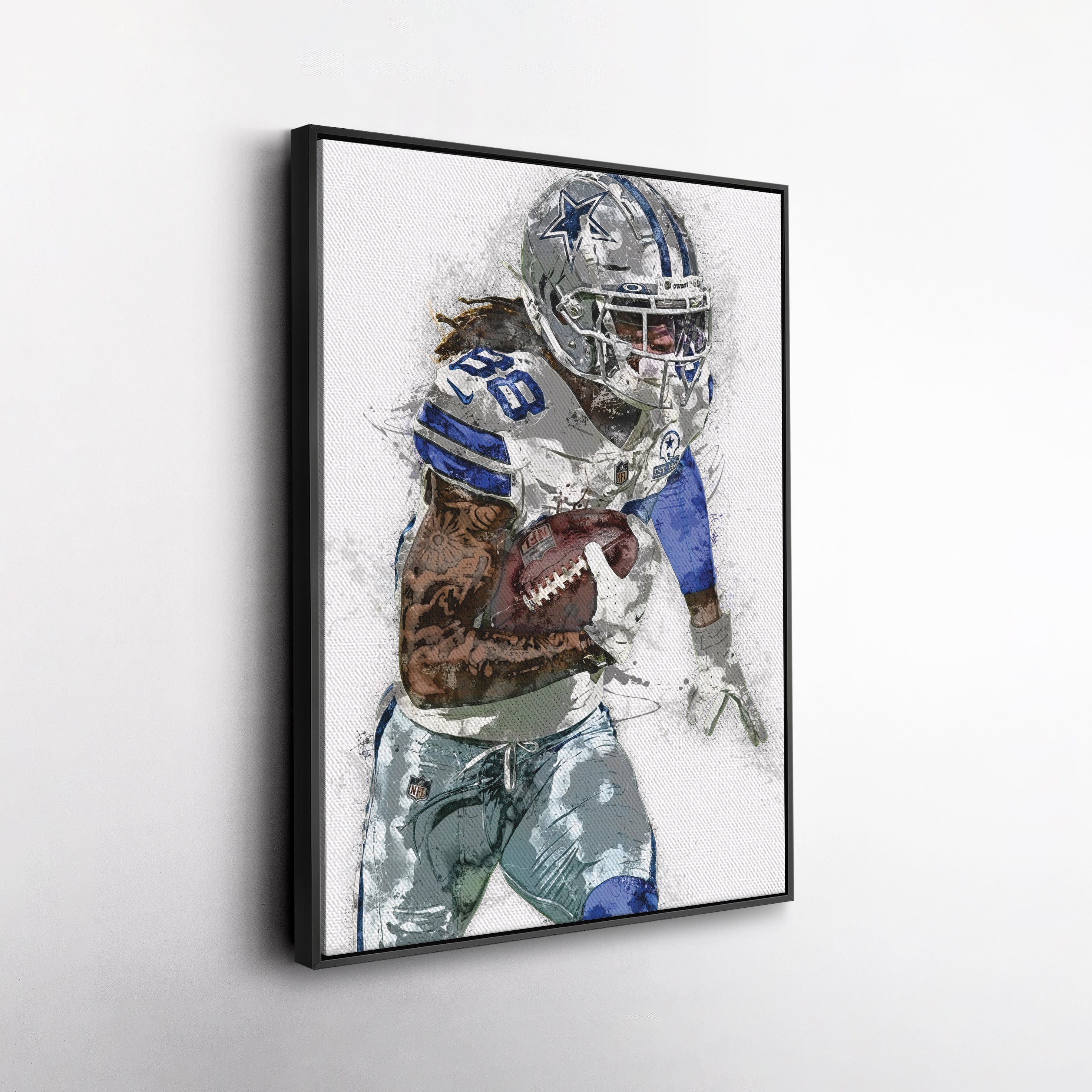 CeeDee Lamb Canvas Art – Dallas Cowboys Wall Decor