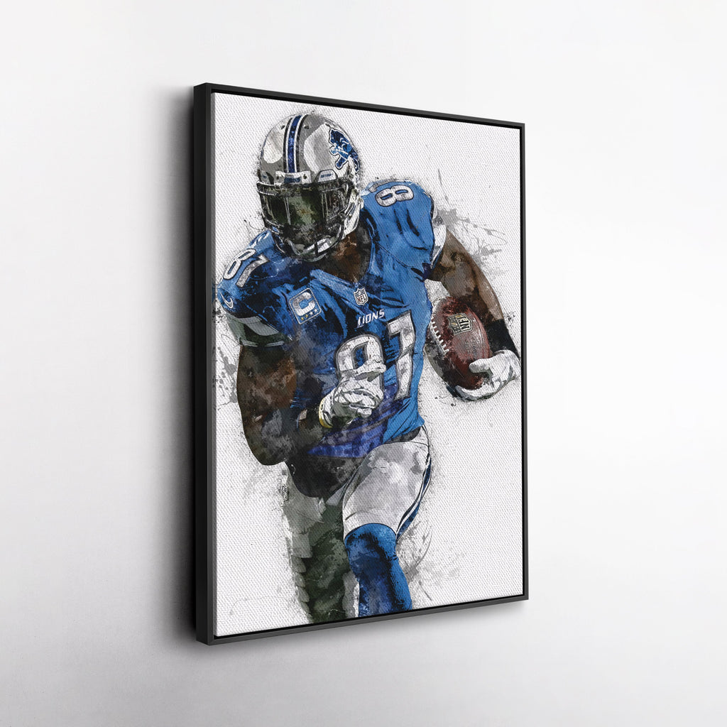 Calvin Johnson Canvas Art – Detroit Lions Wall Decor