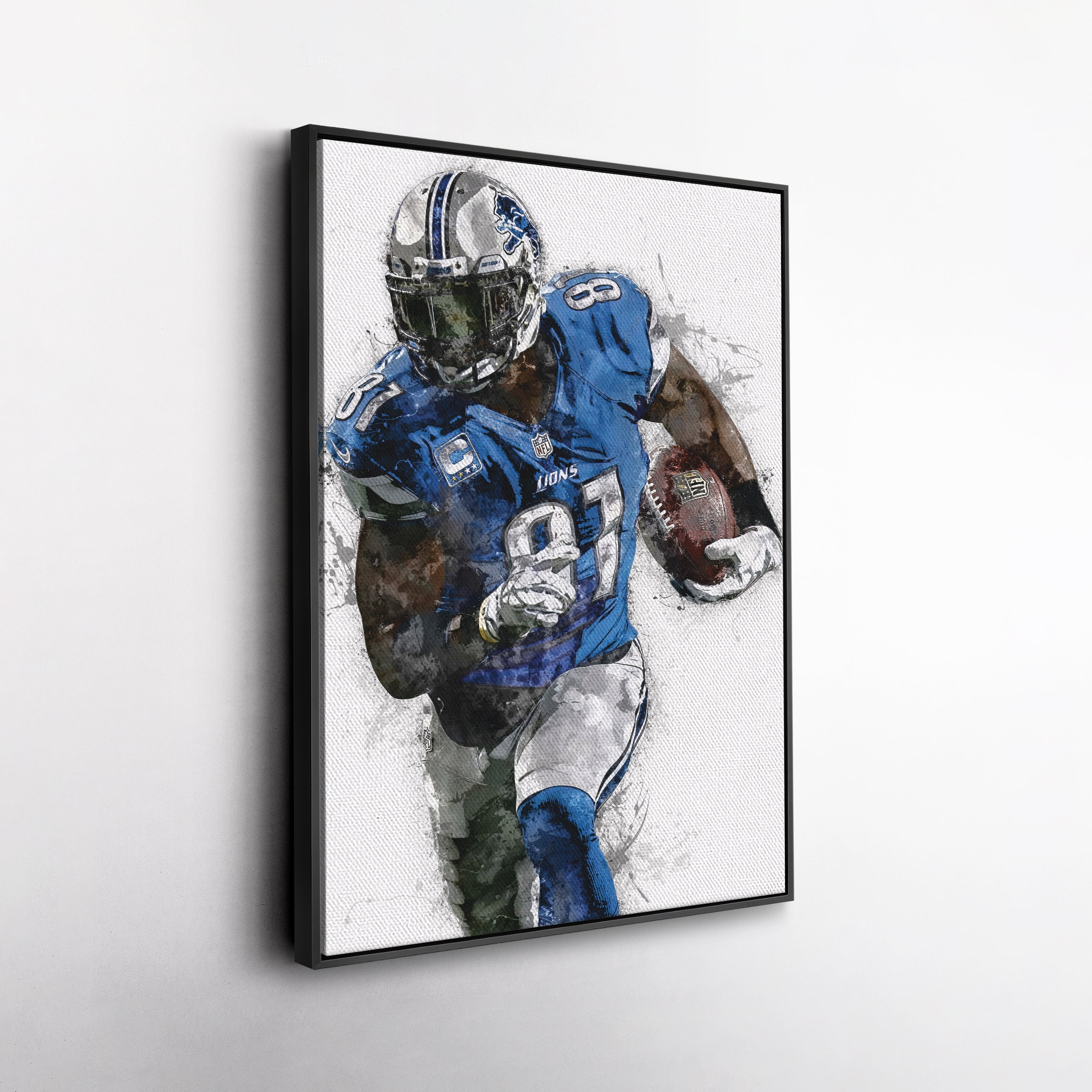 Calvin Johnson Canvas Art – Detroit Lions Wall Decor
