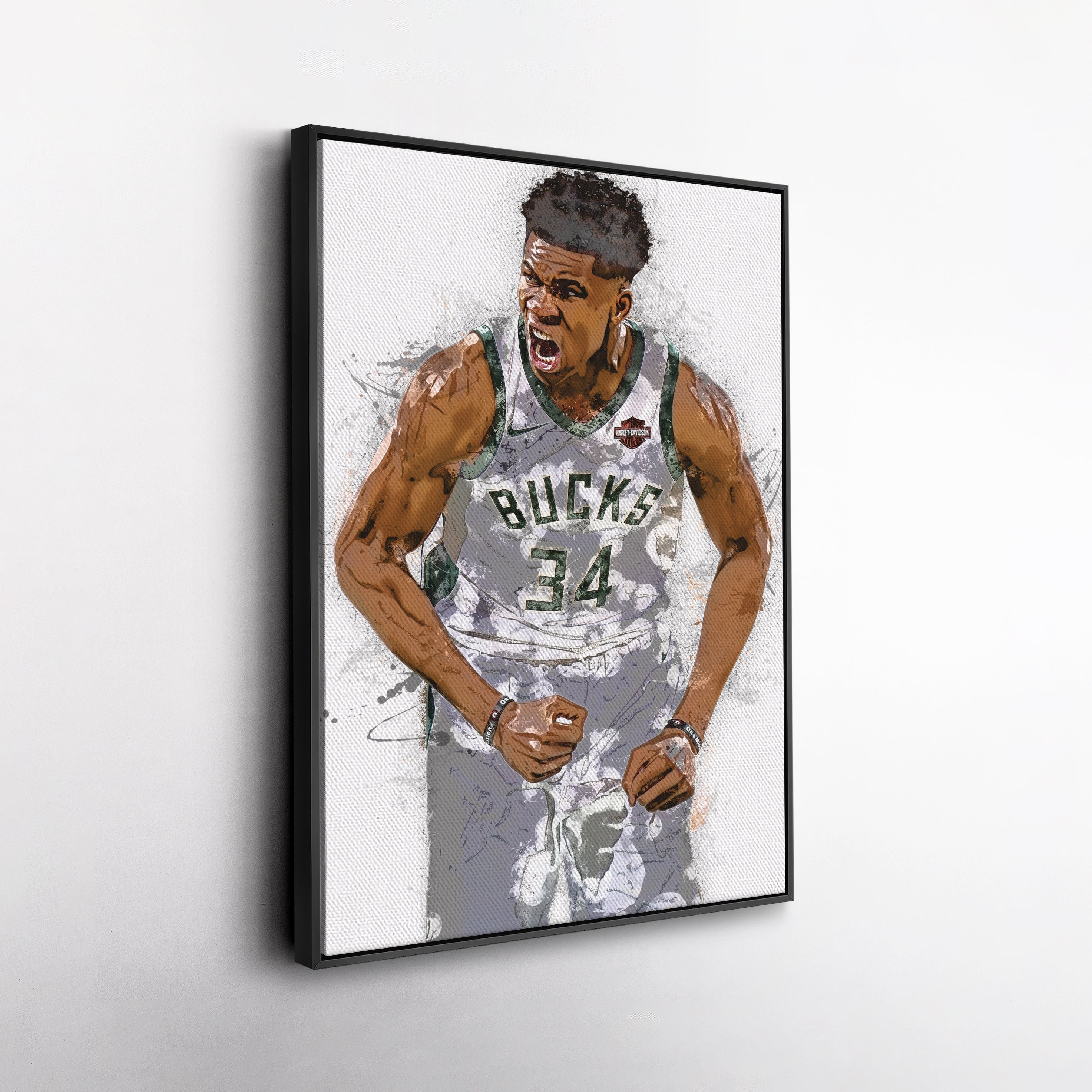 Giannis Antetokounmpo Canvas Art – Milwaukee Bucks Wall Decor