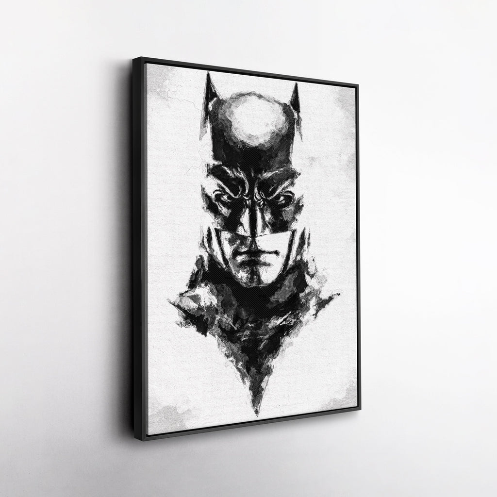Batman Face Canvas – DC Comics Wall Art Gift for Superhero Fans and Man Cave Decor