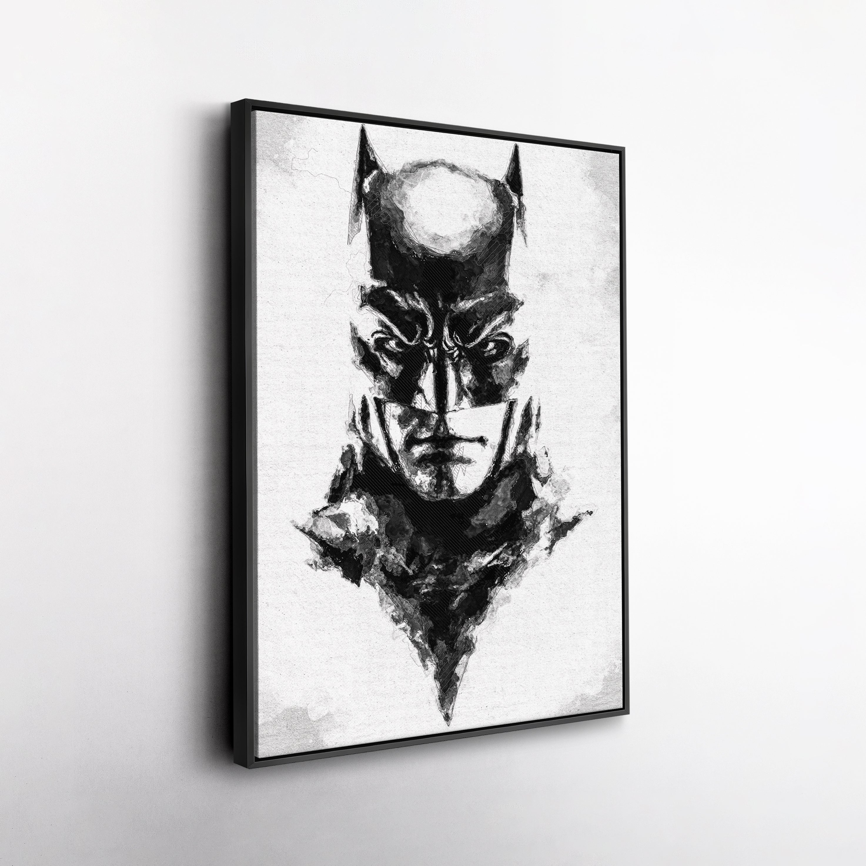 Batman Face Canvas – DC Comics Wall Art Gift for Superhero Fans and Man Cave Decor