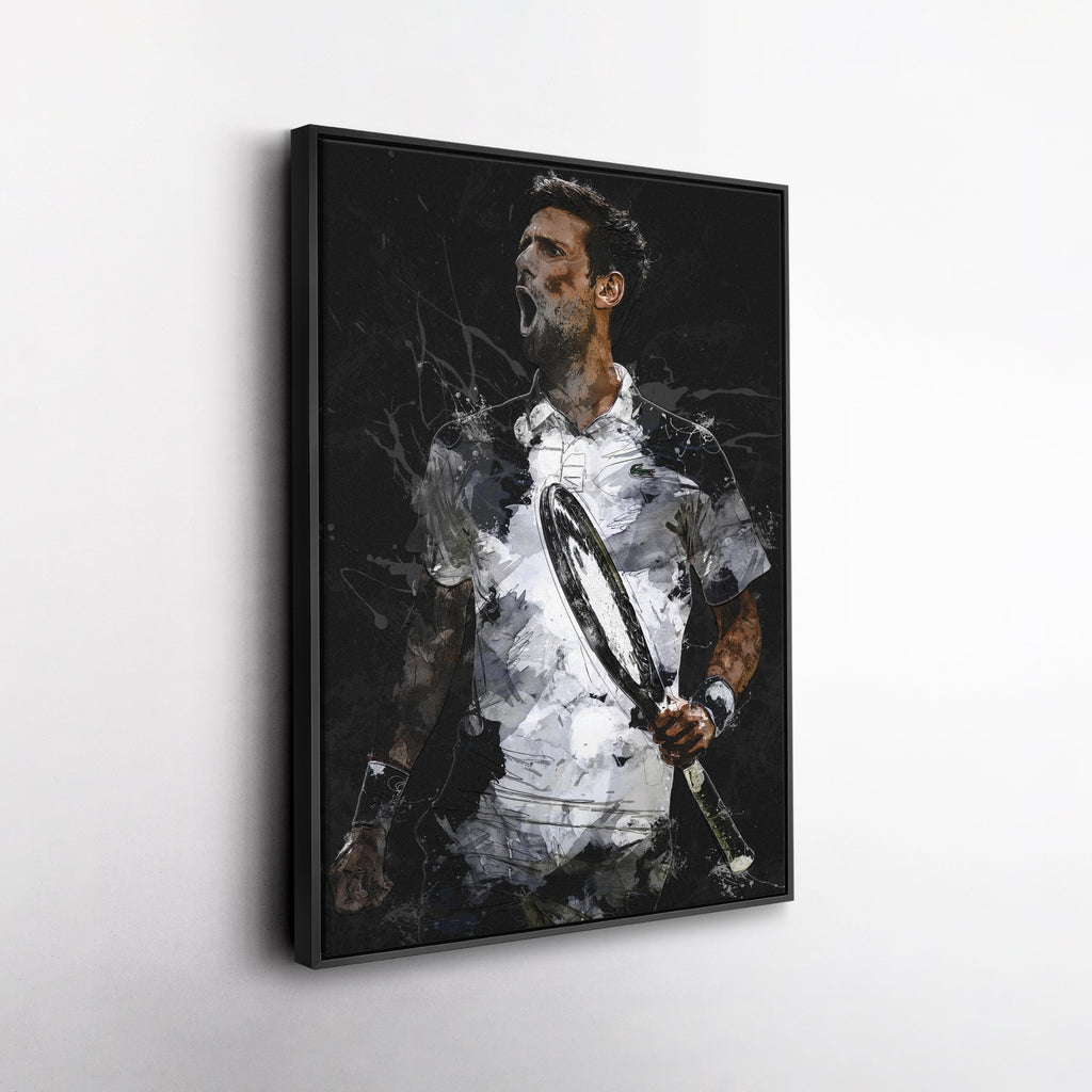 Novak Djokovic Canvas Print – Iconic Tennis Wall Art for Man Cave or Home