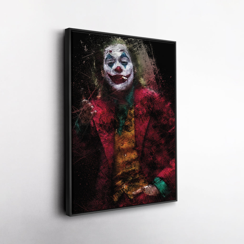 Joker Smoking Canvas – Dark Villain Wall Art Gift for Movie & Comic Fans