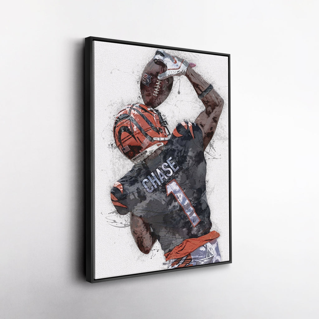 Ja'Marr Chase Bengals Canvas Art – Cincinnati Bengals Wall Decor