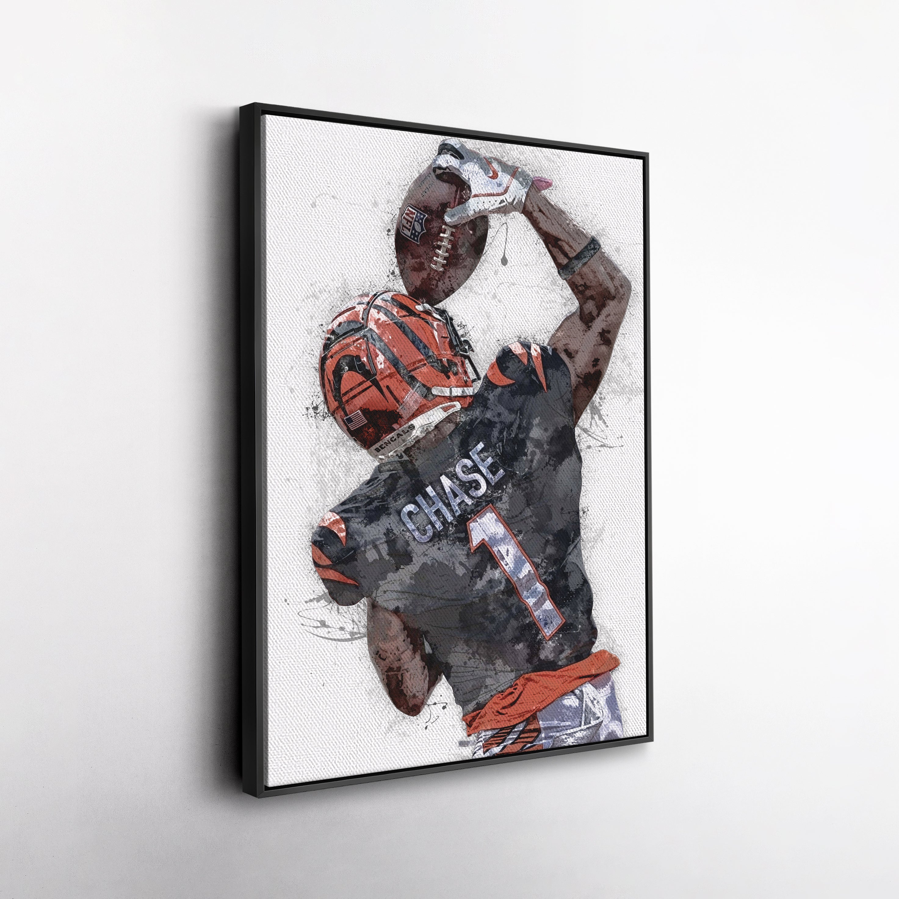 Ja'Marr Chase Bengals Canvas Art – Cincinnati Bengals Wall Decor