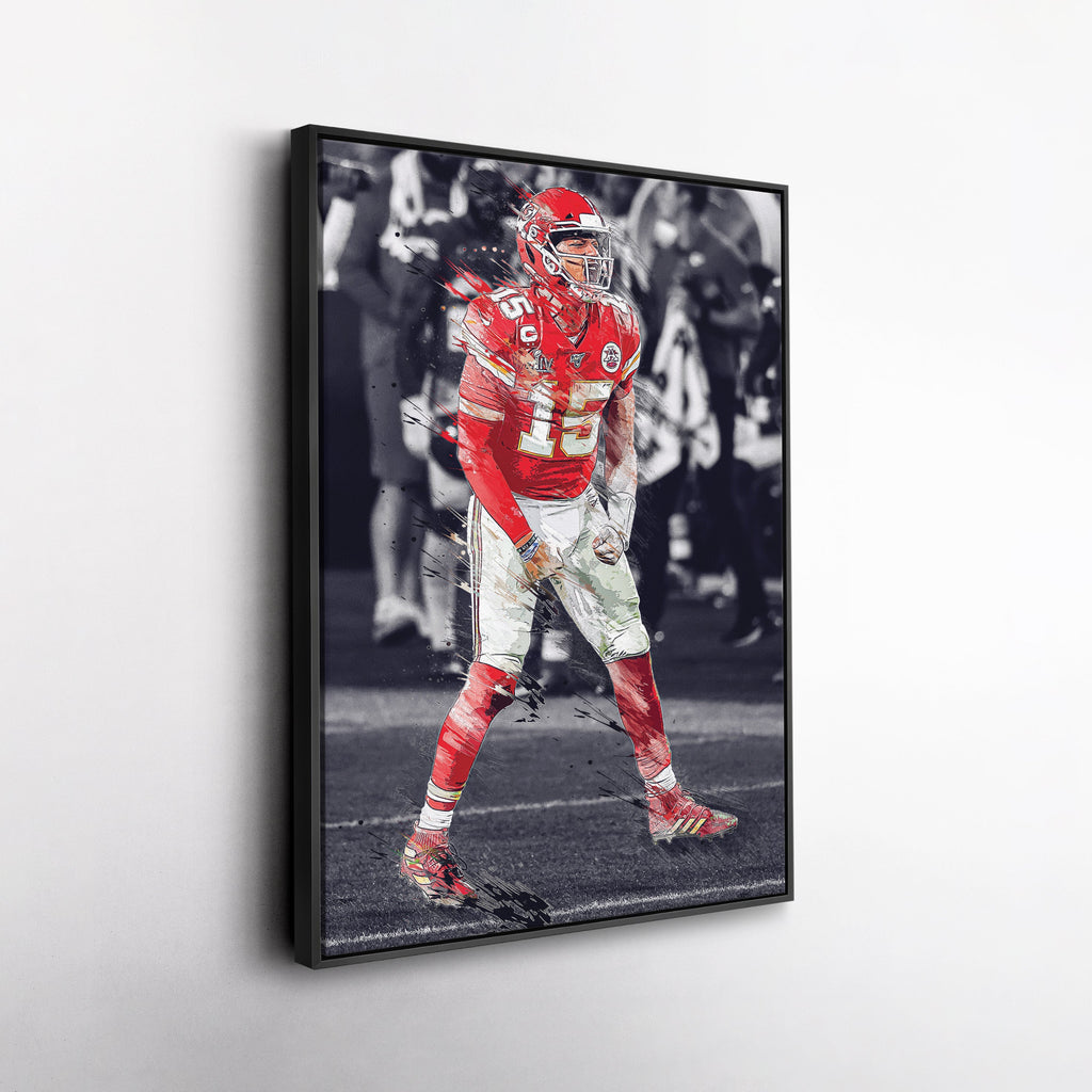 Patrick Mahomes Canvas Art – Chiefs Celebration Wall Decor
