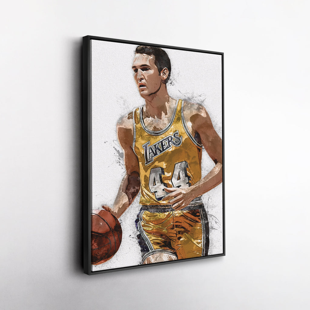 Jerry West Canvas Art – Los Angeles Lakers Wall Decor