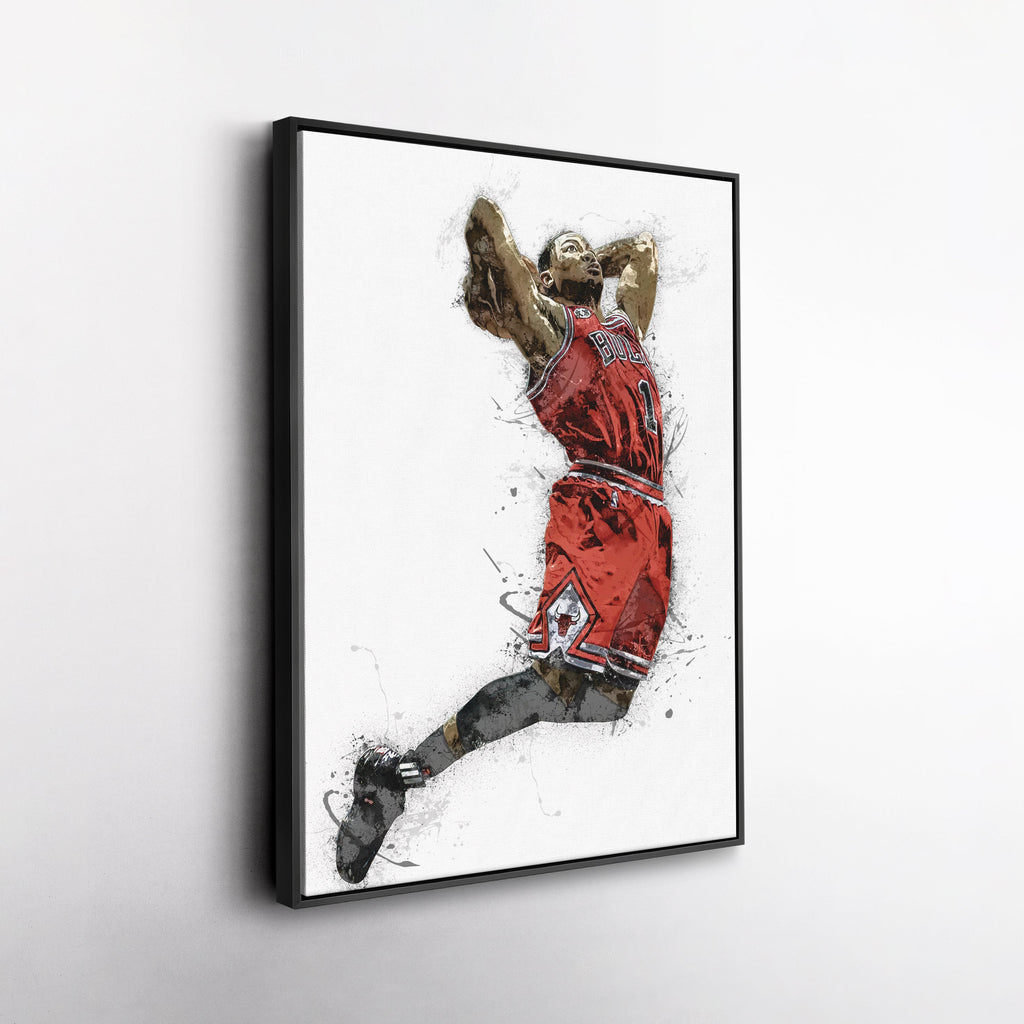 Derrick Rose Canvas Art – Chicago Bulls Wall Decor