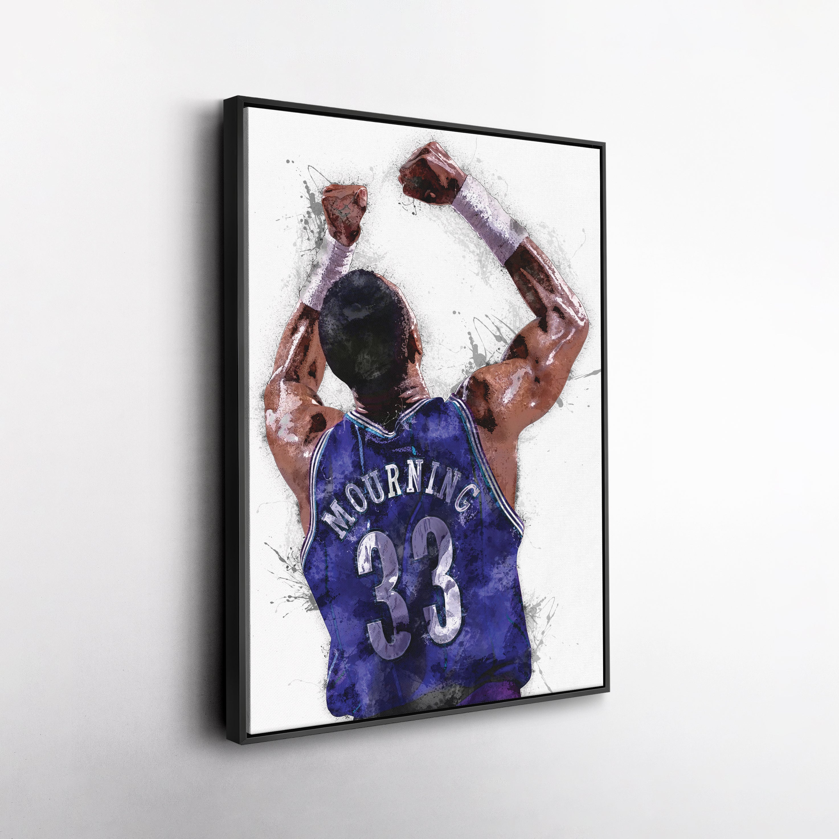 Alonzo Mourning Canvas Art – Charlotte Hornets Wall Decor