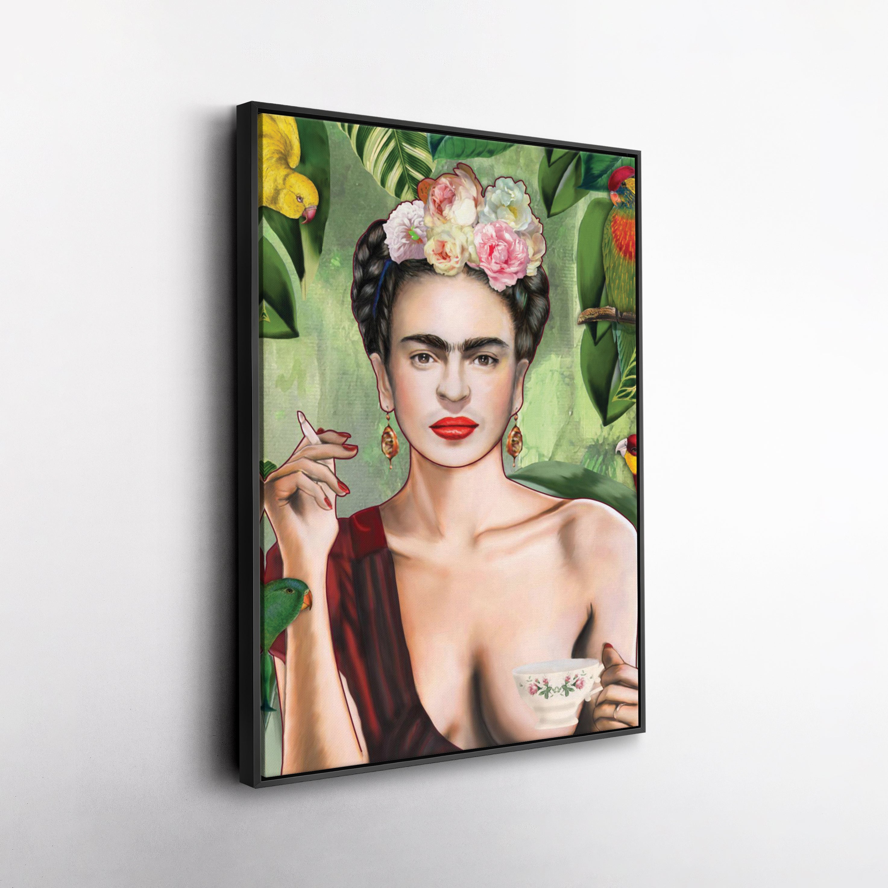 Frida Kahlo Canvas Art – Colorful Painter Wall Decor