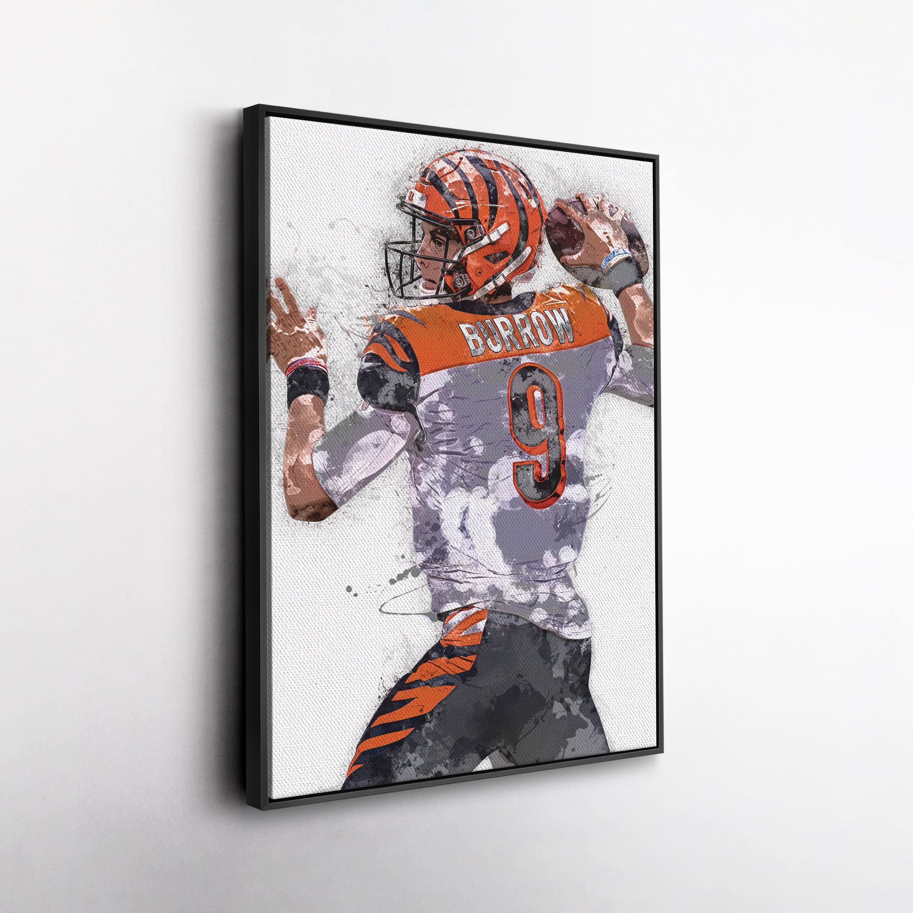 Joe Burrow Bengals Canvas Art – Cincinnati Bengals Wall Decor