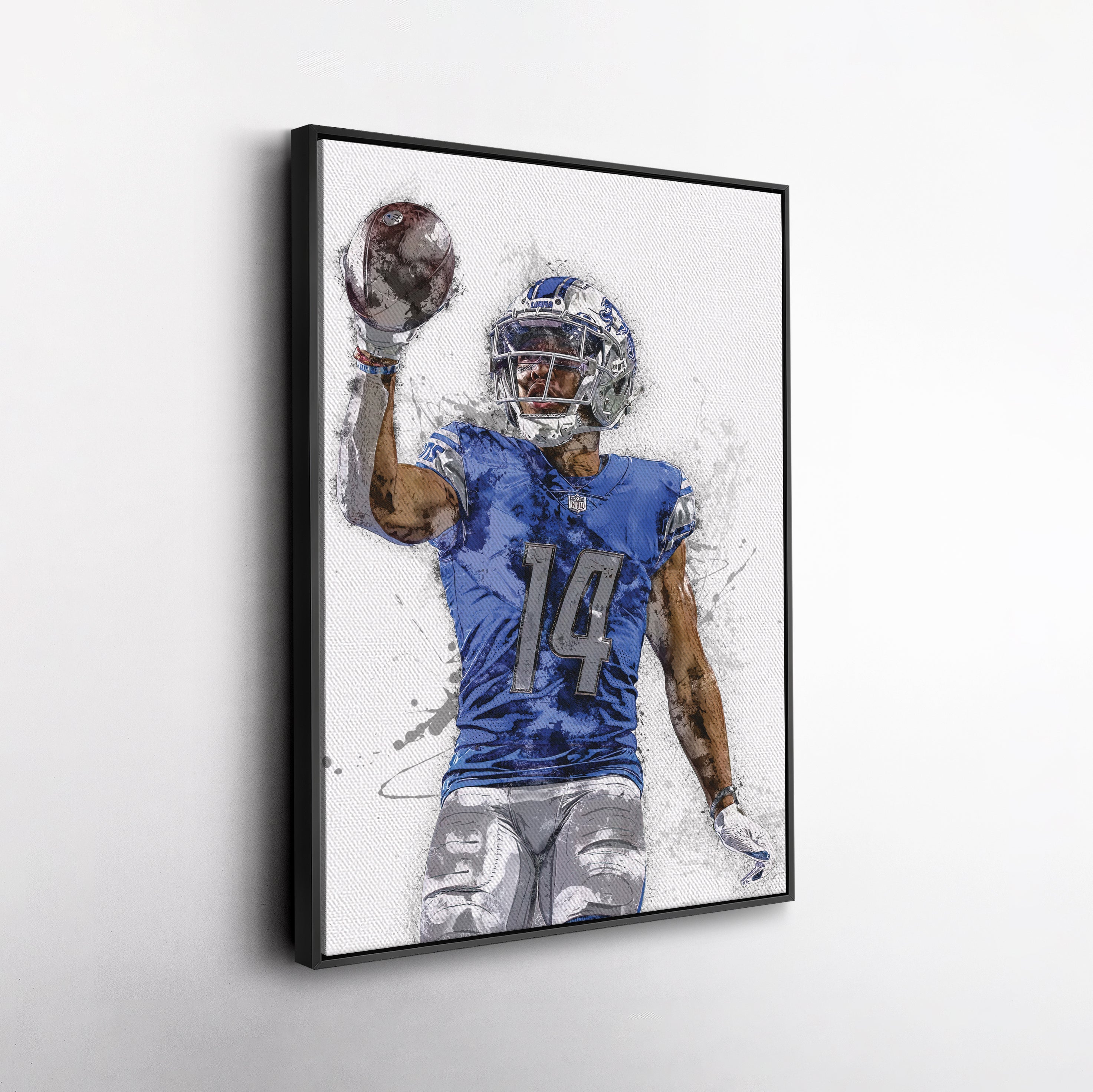 Amon-Ra St. Brown Canvas Art – Detroit Lions Wall Decor