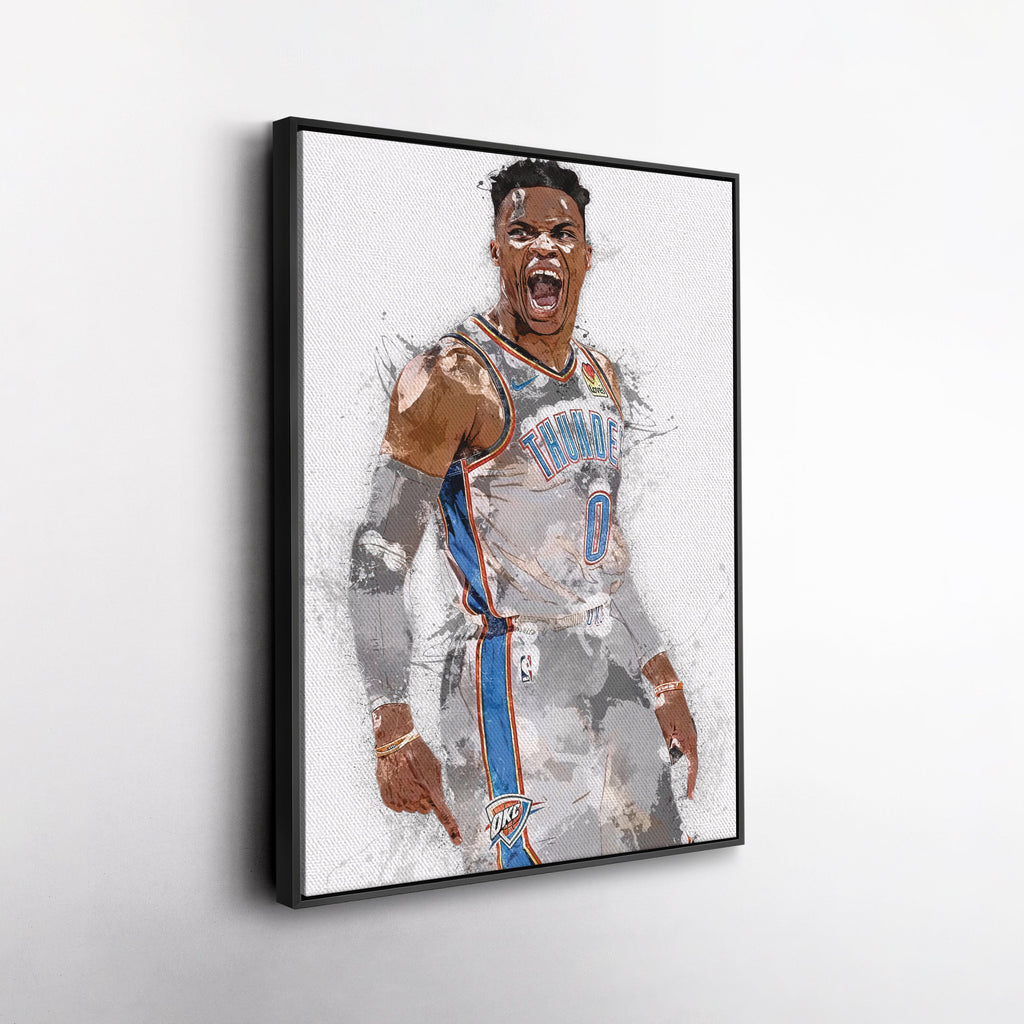 Russell Westbrook Canvas Art – Oklahoma City Thunder Wall Decor