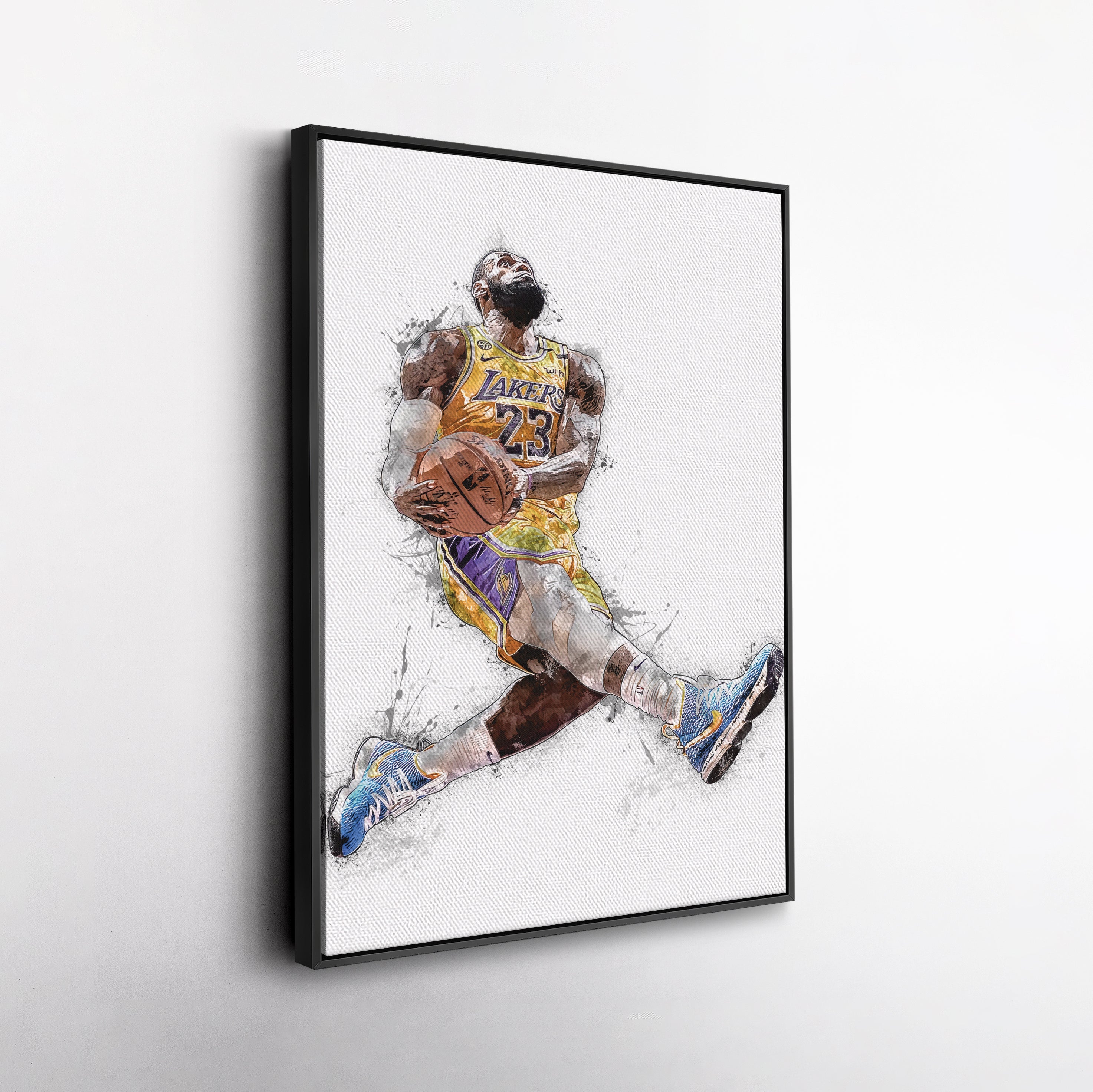 LeBron James Dunk Canvas Art – Los Angeles Lakers Wall Decor