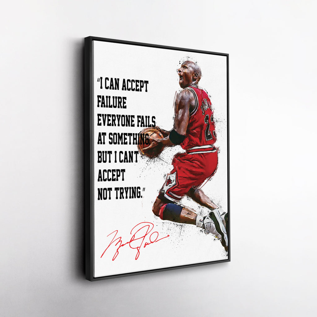 Michael Jordan Canvas Print – Motivational Bulls Quote Wall Art for Sports Fans