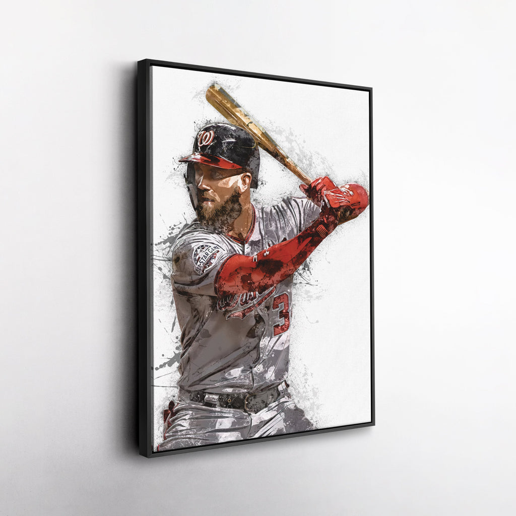 Bryce Harper Canvas Art – Washington Nationals Wall Decor