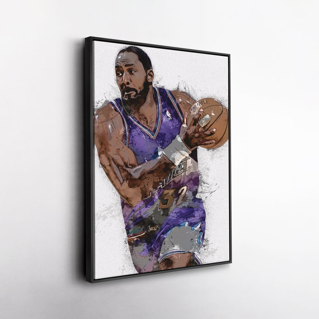 Karl Malone Canvas Art – Utah Jazz Wall Decor