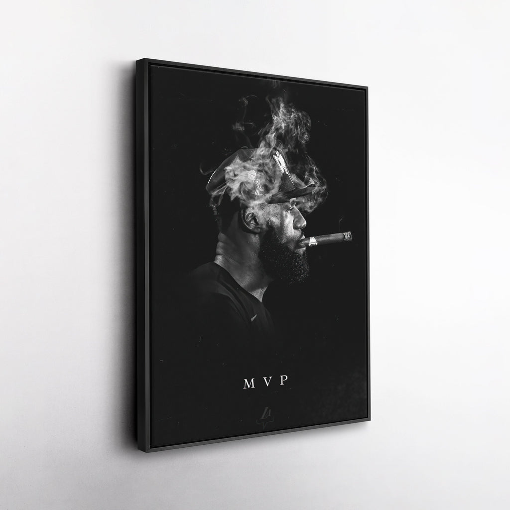 LeBron James Canvas Art – Cigar Lakers Wall Decor