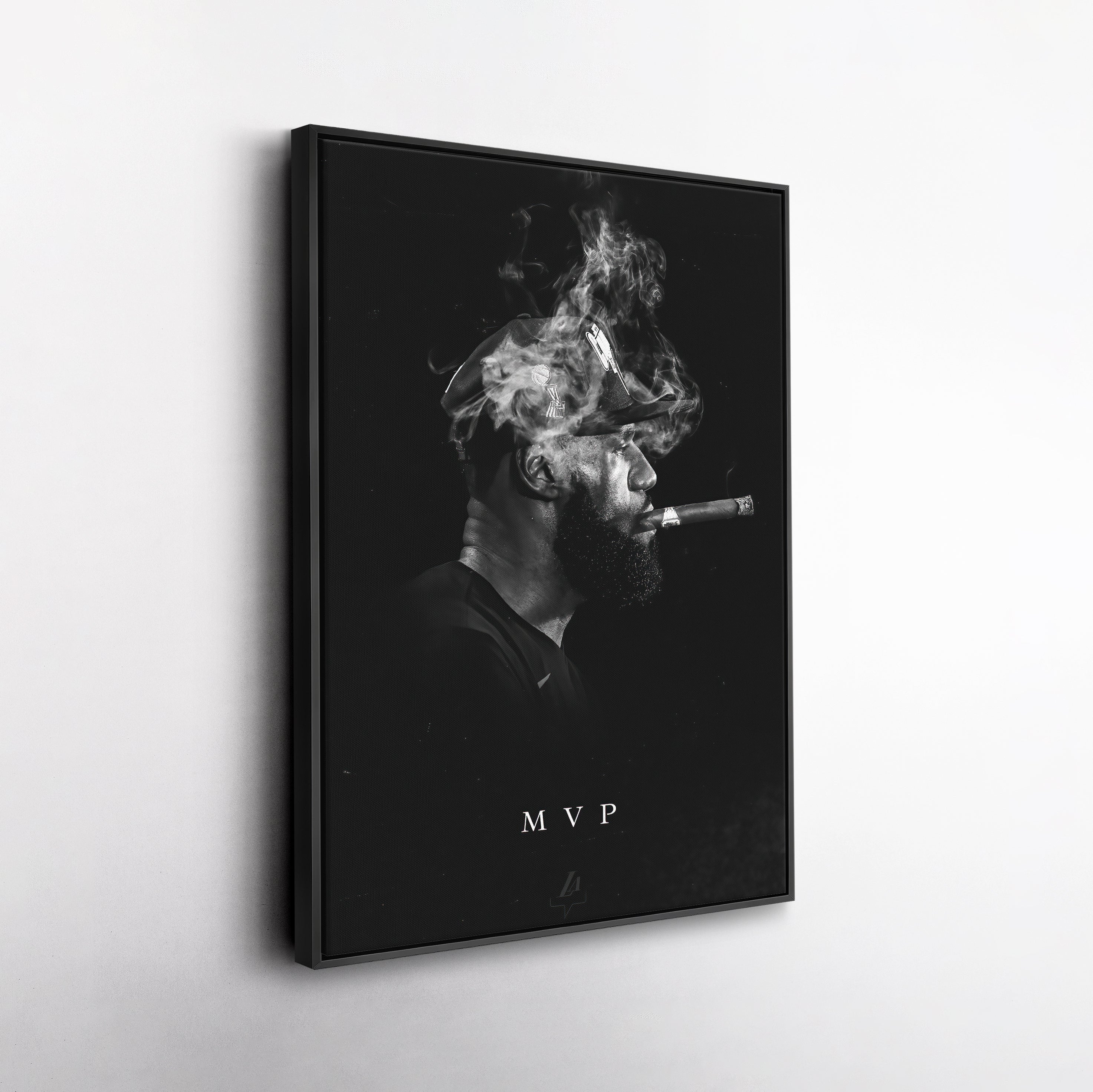 LeBron James Canvas Art – Cigar Lakers Wall Decor