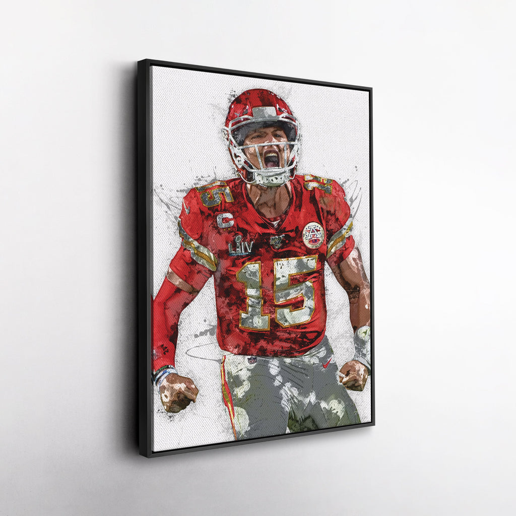 Patrick Mahomes Canvas Art – Kansas City Chiefs Wall Decor