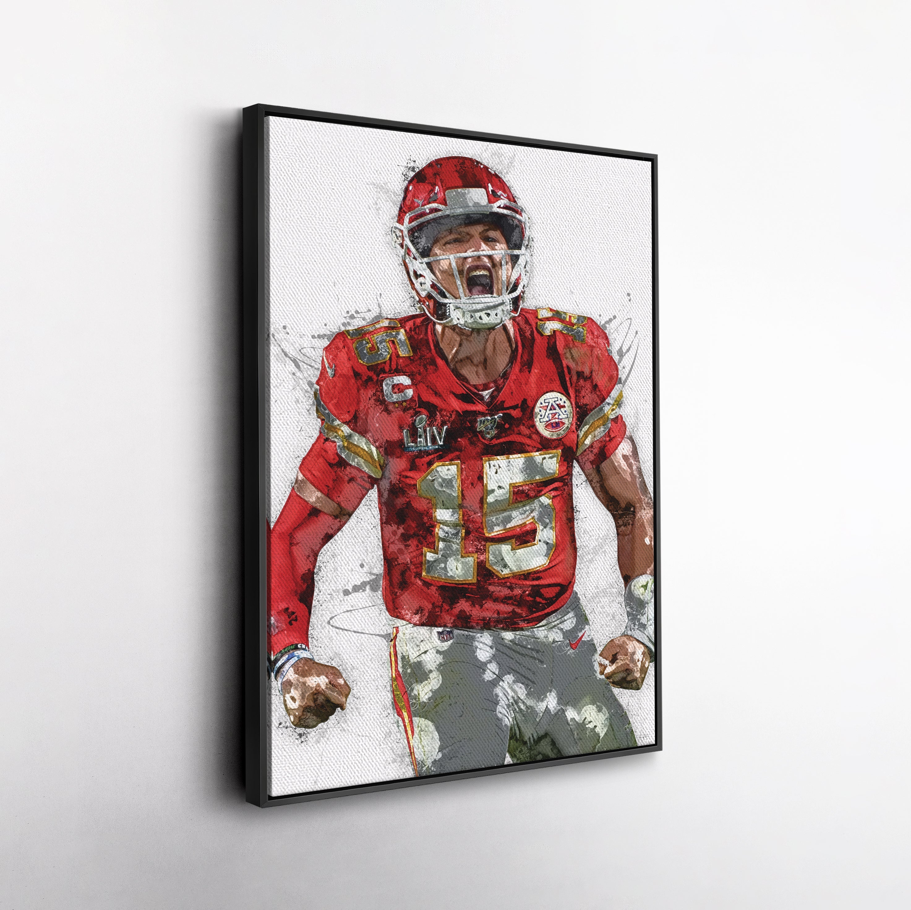 Patrick Mahomes Canvas Art – Kansas City Chiefs Wall Decor
