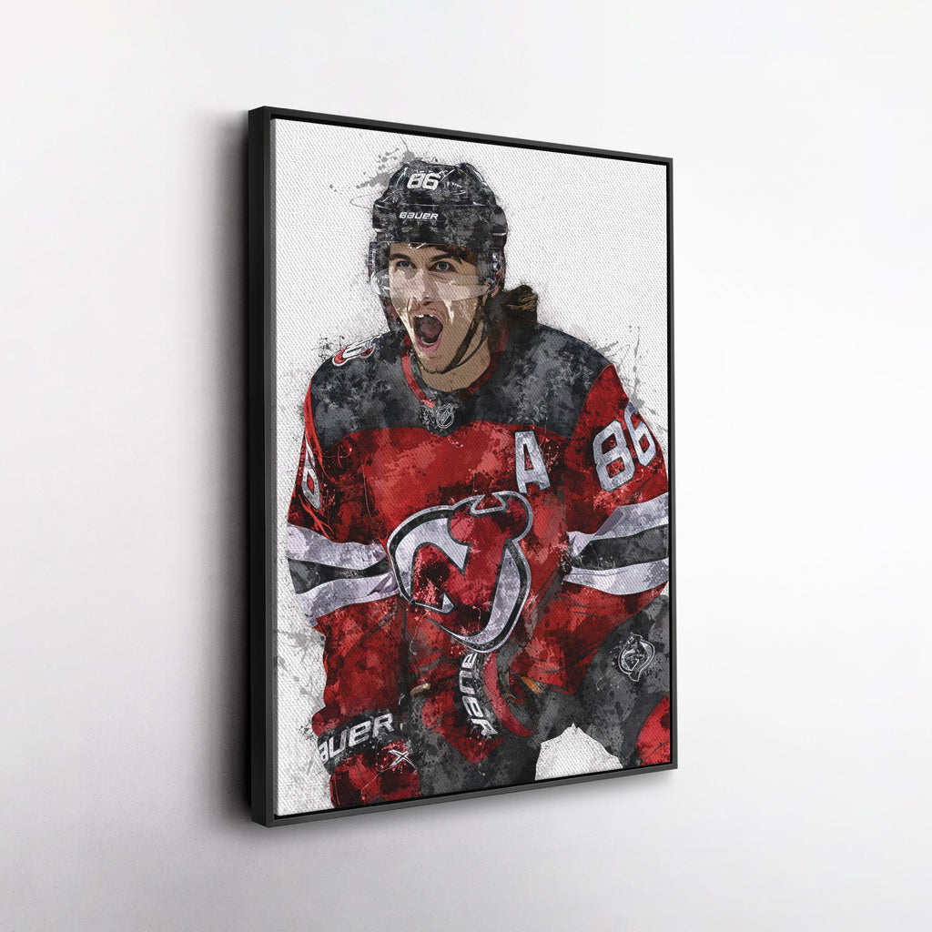 Jack Hughes Canvas Art – New Jersey Devils Wall Decor