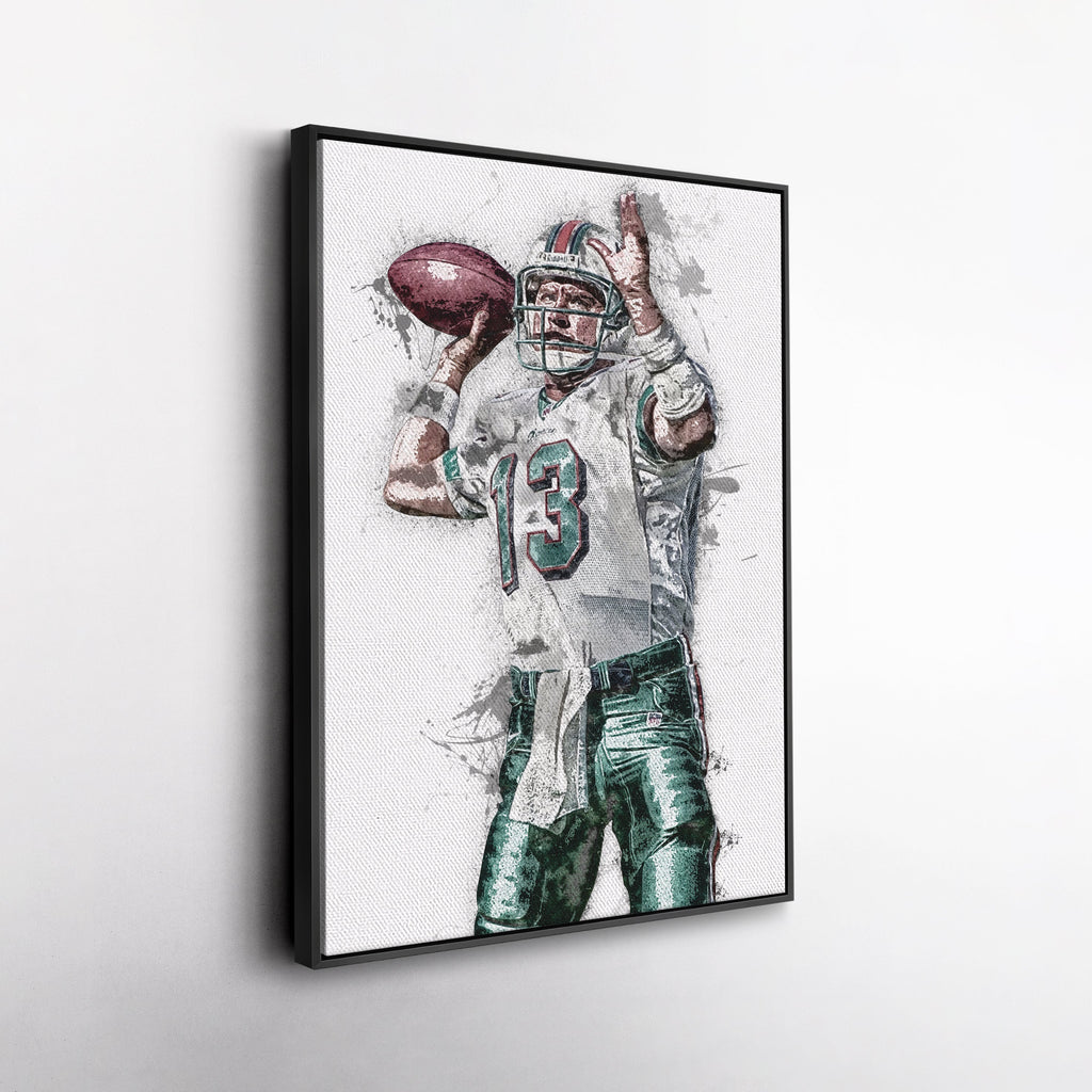 Dan Marino Canvas Art – Miami Dolphins Wall Decor