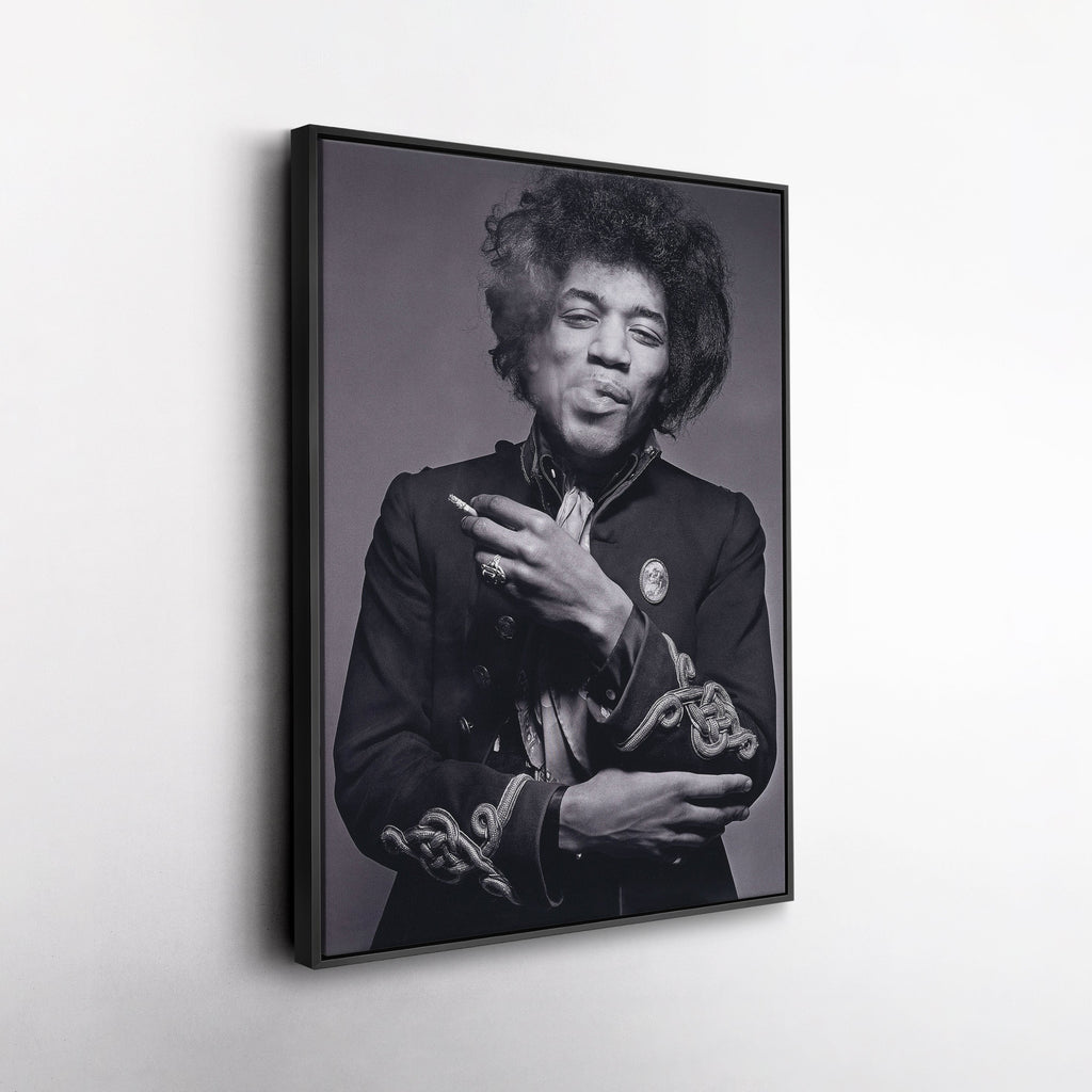 Jimi Hendrix Smoking Canvas Print – Iconic Guitarist Wall Art for Home Decor