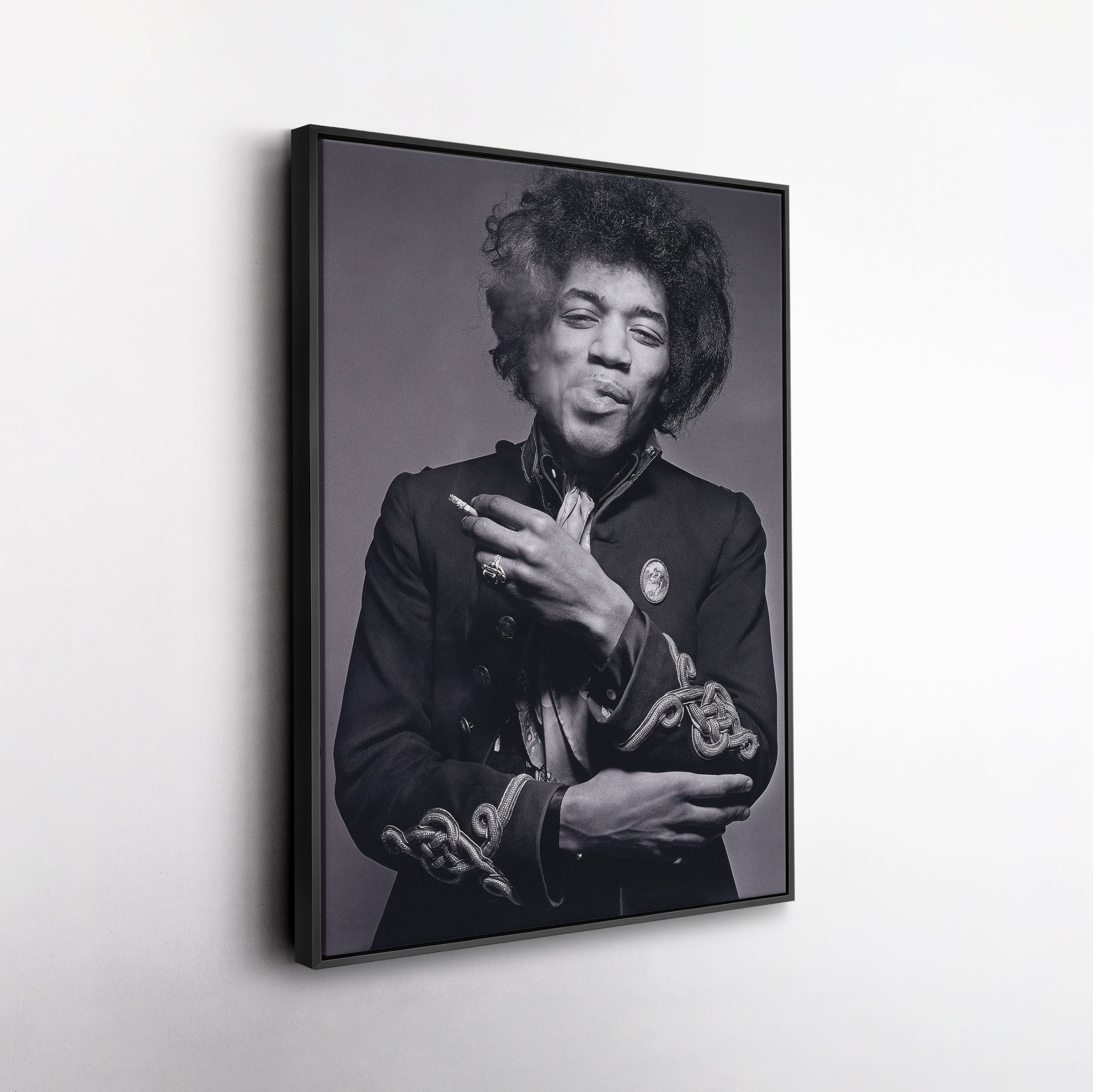 Jimi Hendrix Smoking Canvas Print – Iconic Guitarist Wall Art for Home Decor