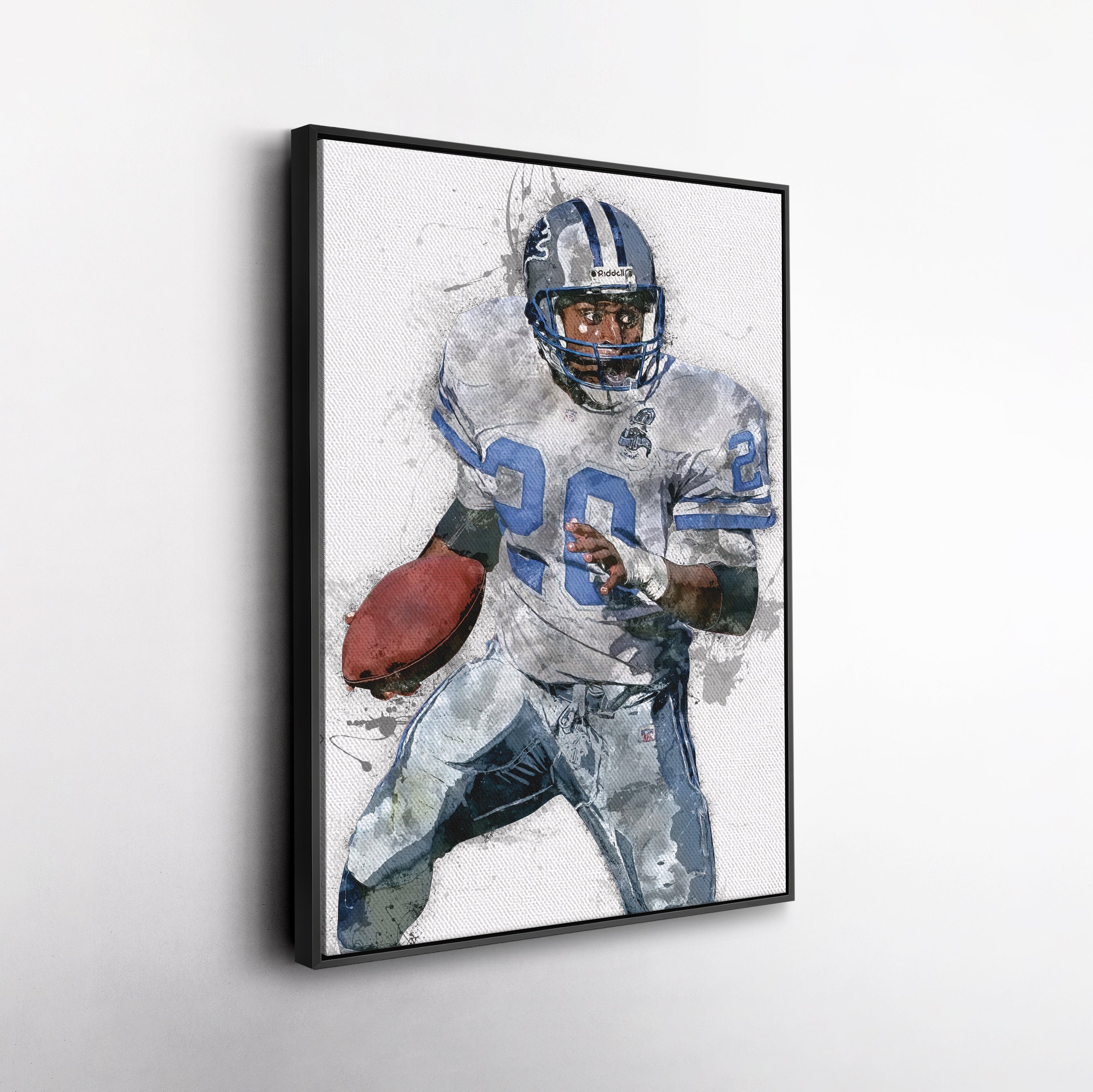 Barry Sanders Canvas Art – Detroit Lions Wall Decor