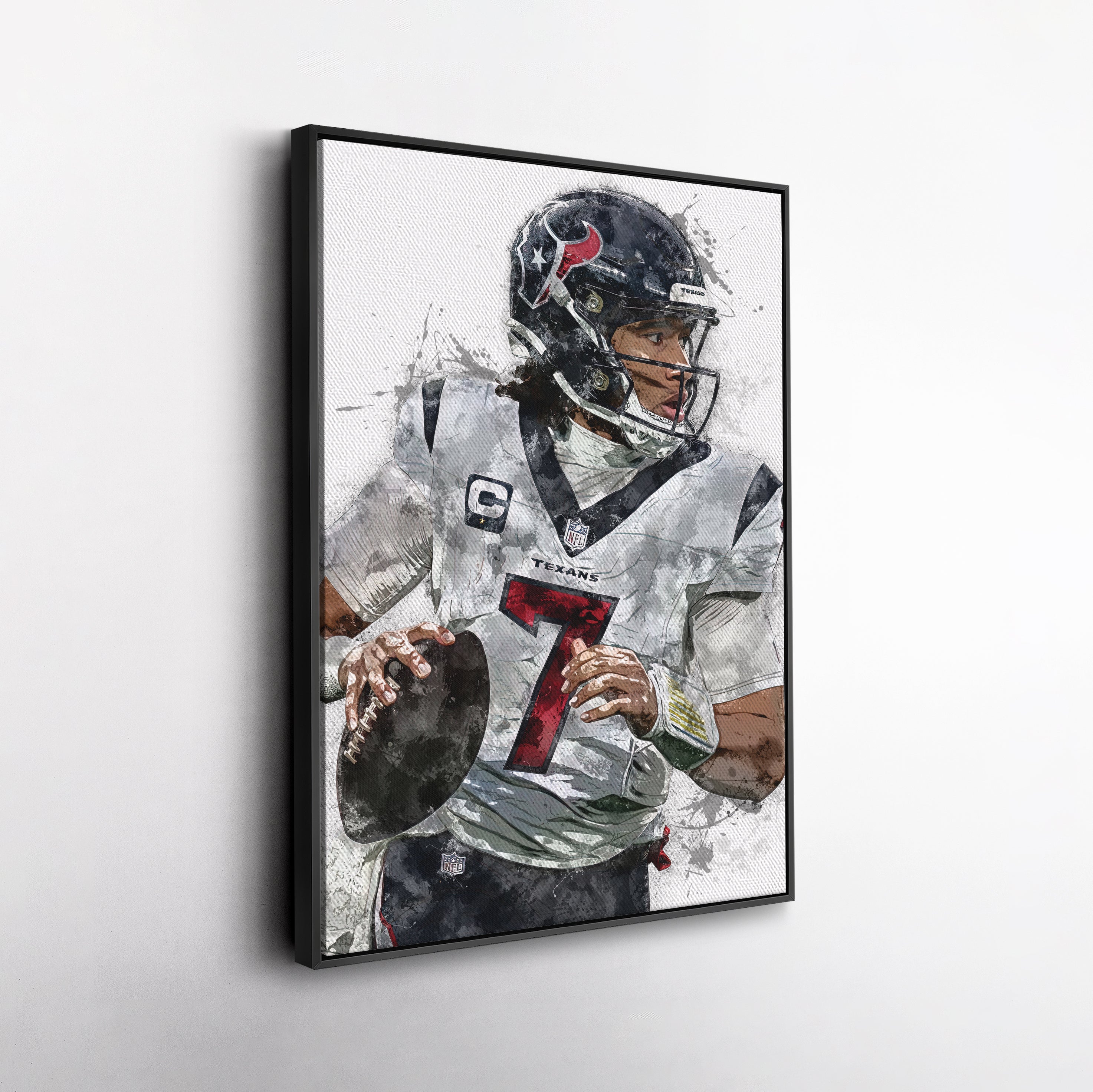 C.J. Stroud Canvas Art – Houston Texans Wall Decor