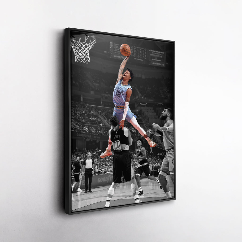 Ja Morant Canvas Art – Dunk on Kevin Love Wall Decor