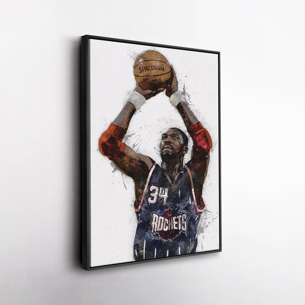 Hakeem Olajuwon Canvas Art – Houston Rockets Wall Decor