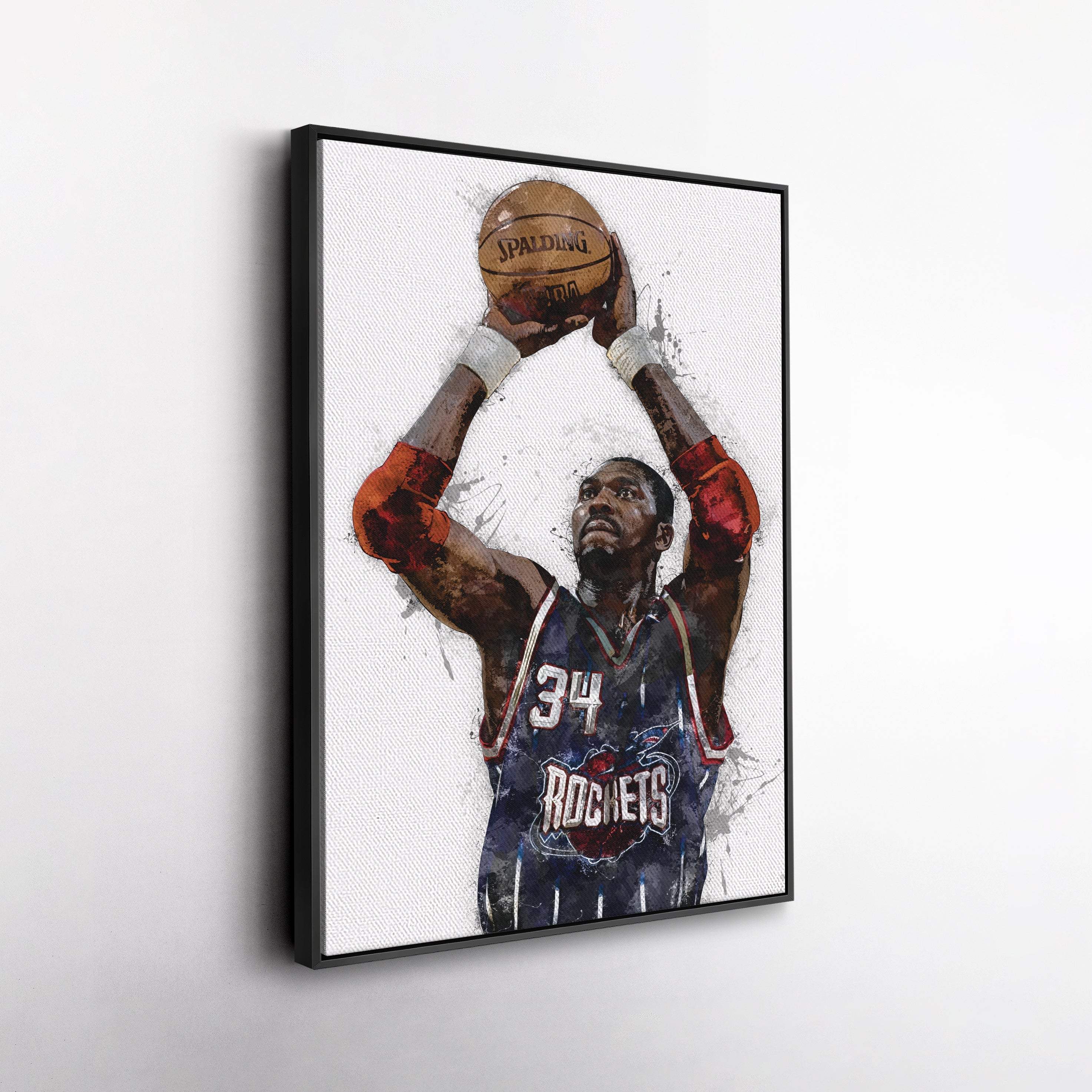 Hakeem Olajuwon Canvas Art – Houston Rockets Wall Decor