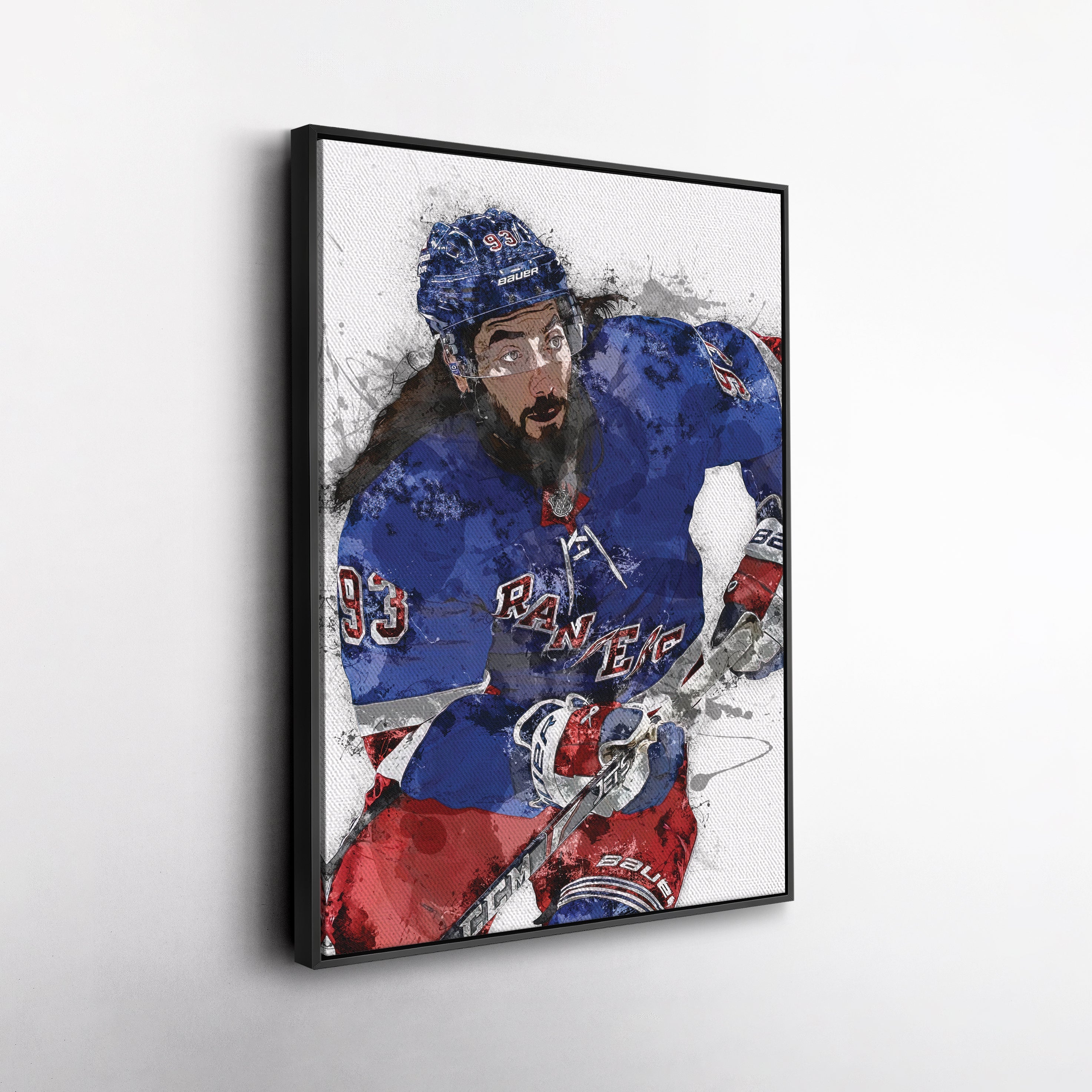 Mika Zibanejad Canvas Art – New York Rangers Wall Decor