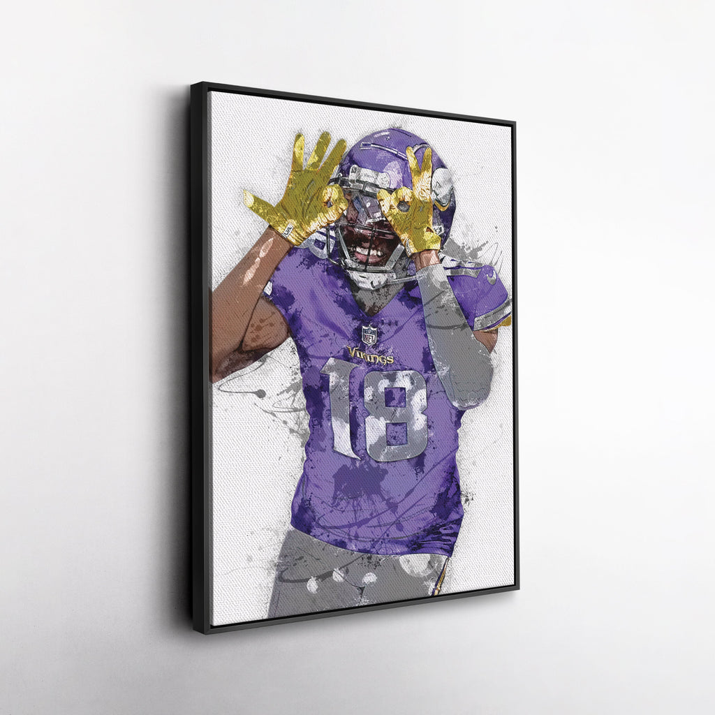 Justin Jefferson Canvas Art – Minnesota Vikings Wall Decor