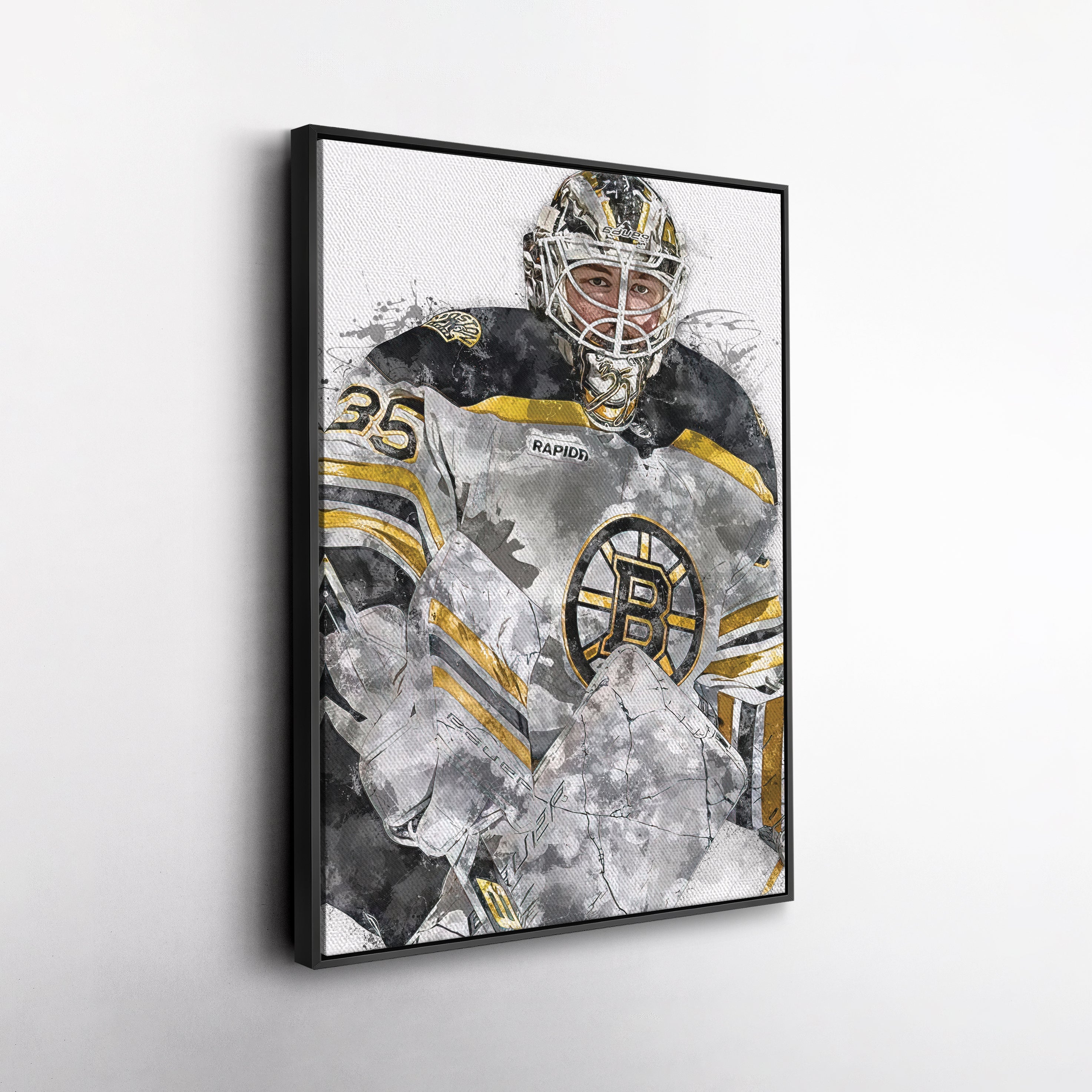 Linus Ullmark Canvas Art – Boston Bruins Wall Decor
