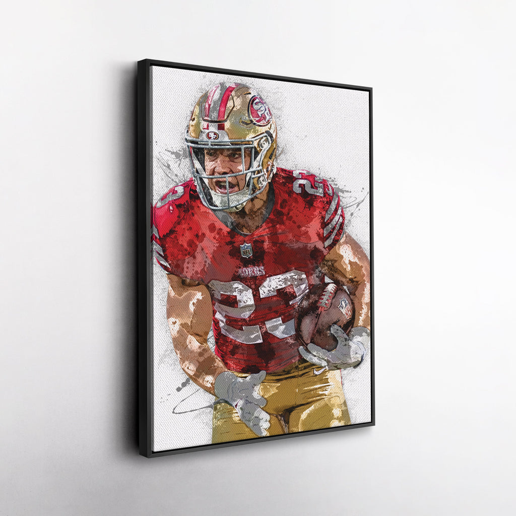Christian McCaffrey Canvas Art – San Francisco 49ers Wall Decor