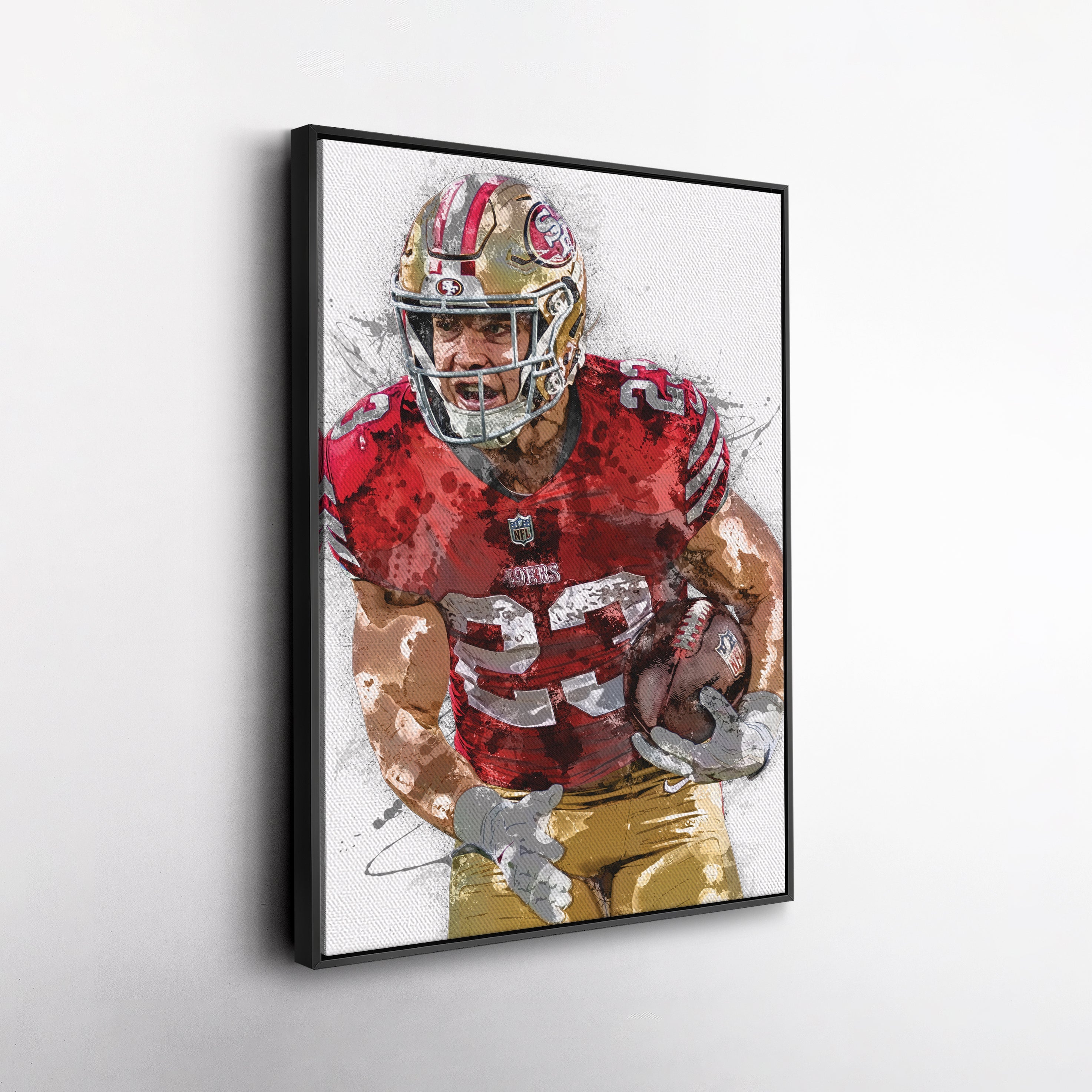 Christian McCaffrey Canvas Art – San Francisco 49ers Wall Decor