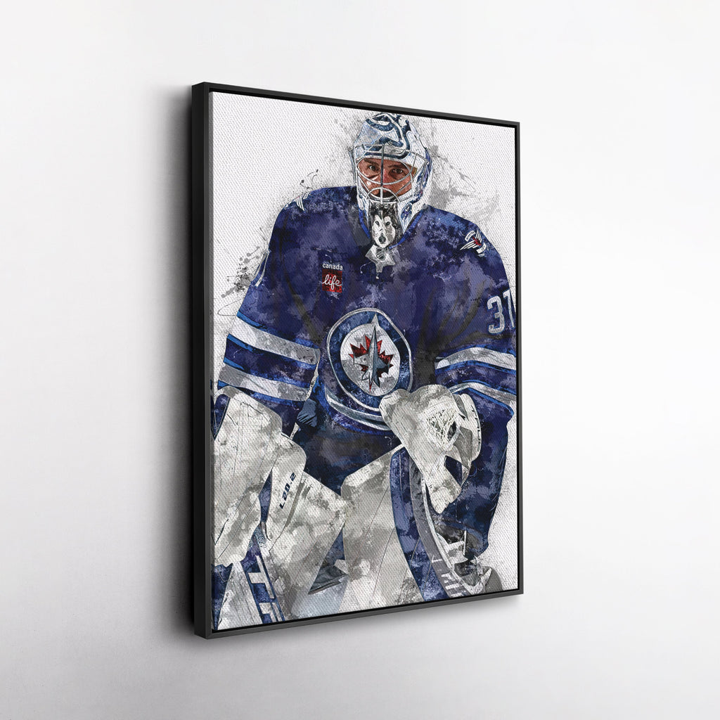 Connor Hellebuyck Canvas Art – Winnipeg Jets Wall Decor