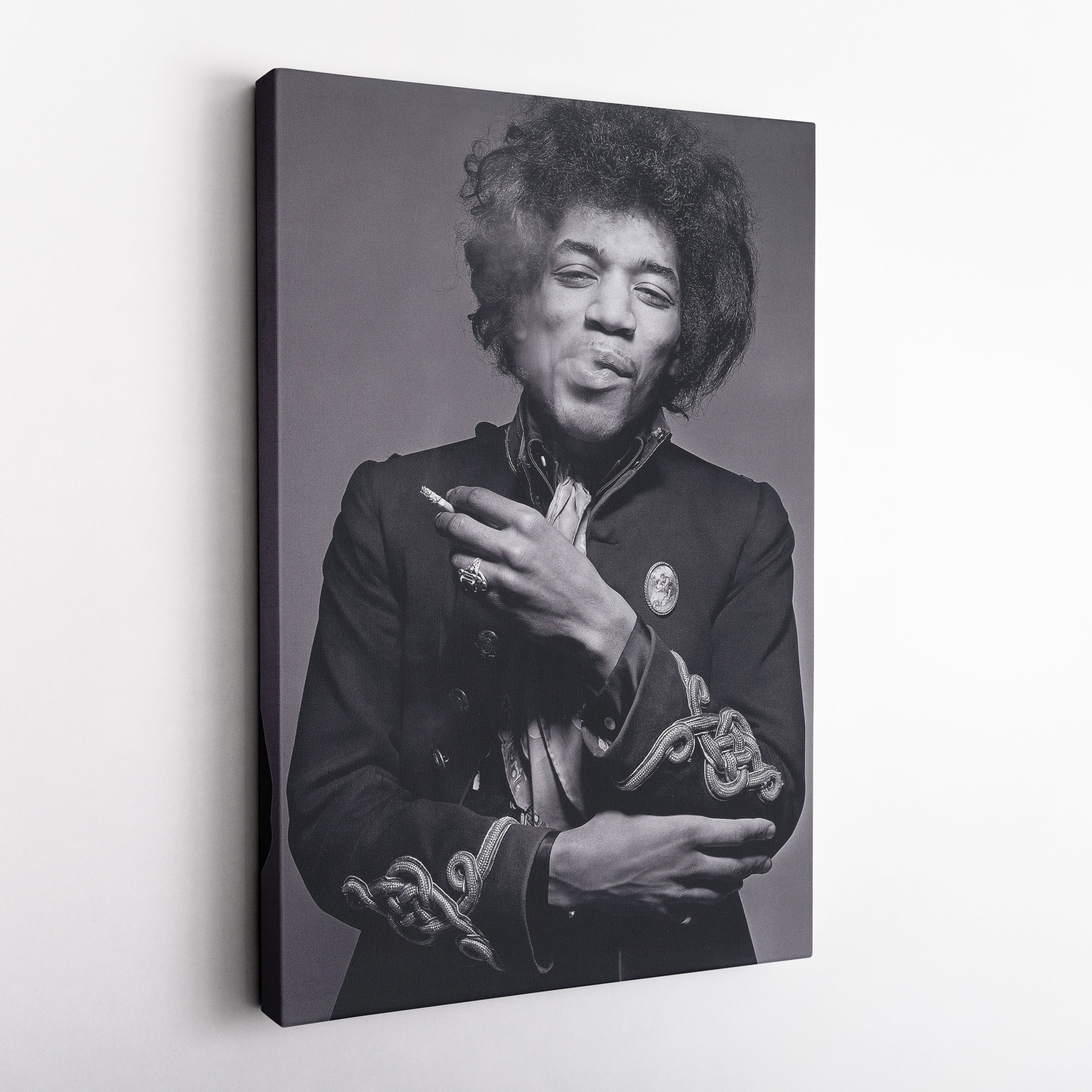 Jimi Hendrix Smoking Canvas Print – Iconic Guitarist Wall Art for Home Decor