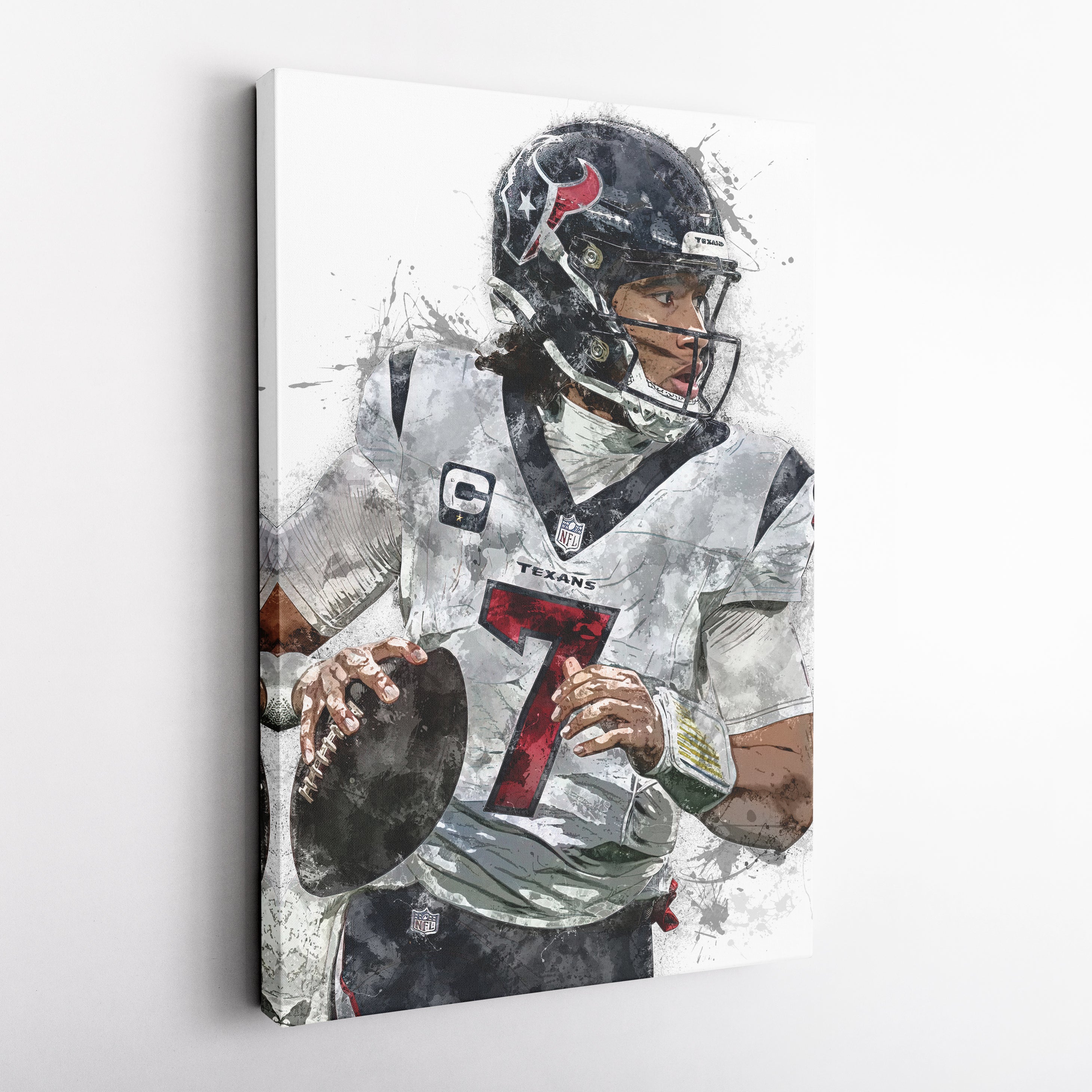 C.J. Stroud Canvas Art – Houston Texans Wall Decor