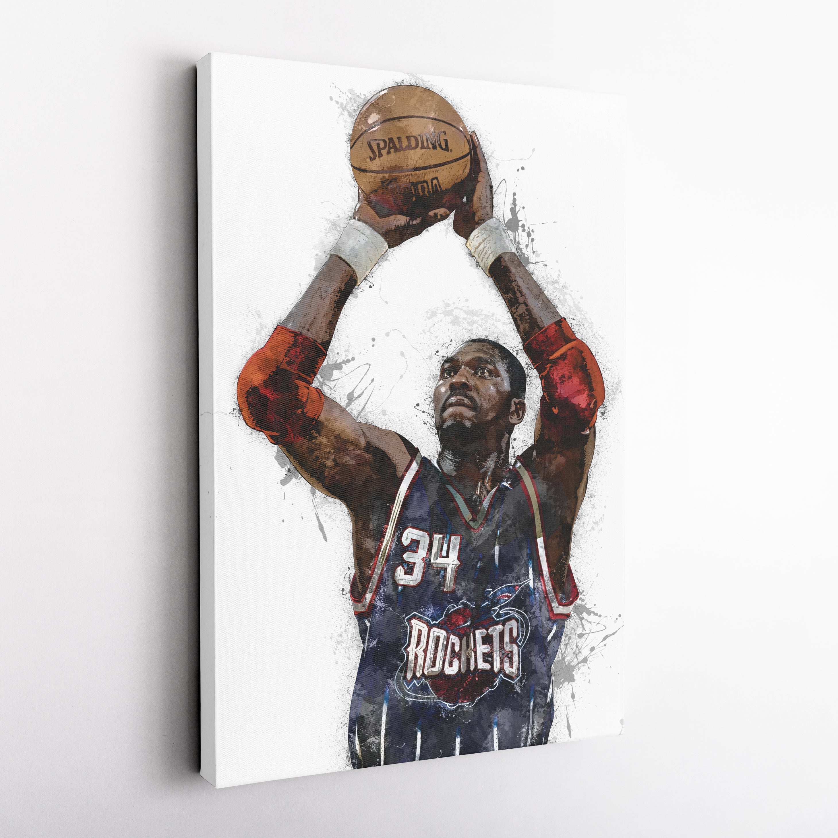 Hakeem Olajuwon Canvas Art – Houston Rockets Wall Decor