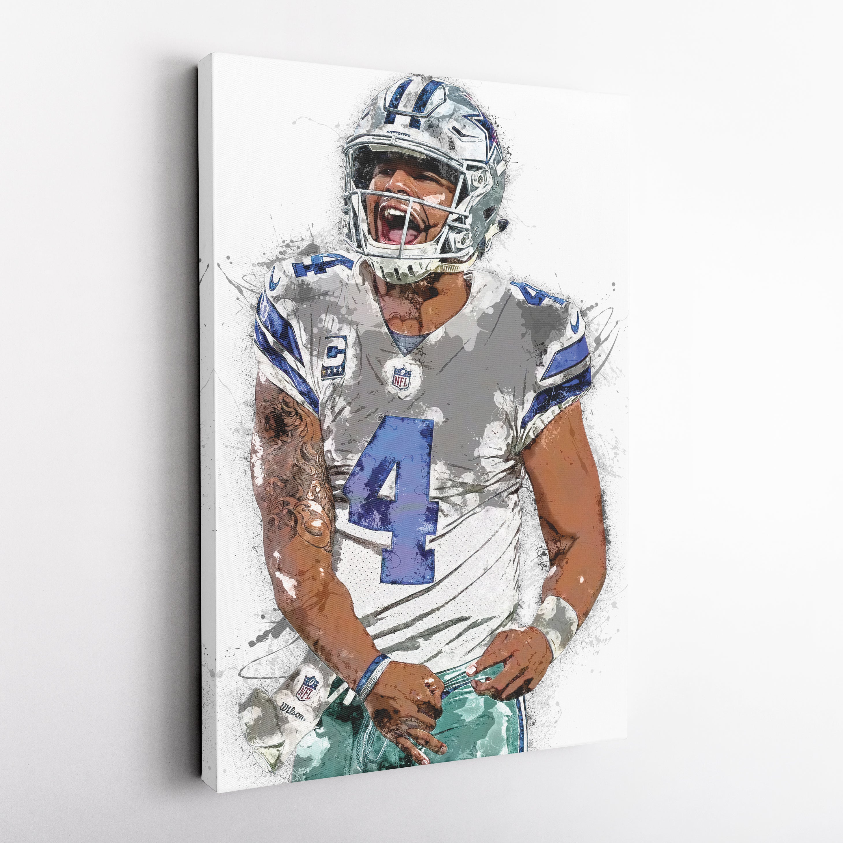 Dak Prescott Canvas Art – Dallas Cowboys Wall Decor