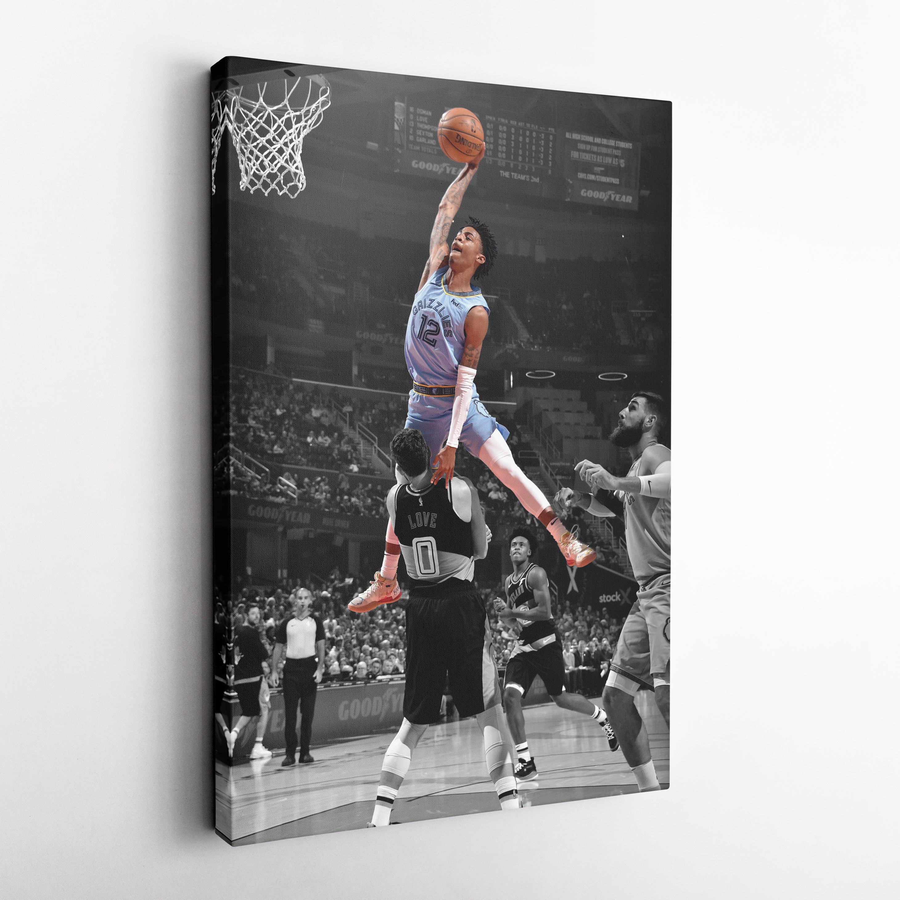 Ja Morant Canvas Art – Dunk on Kevin Love Wall Decor
