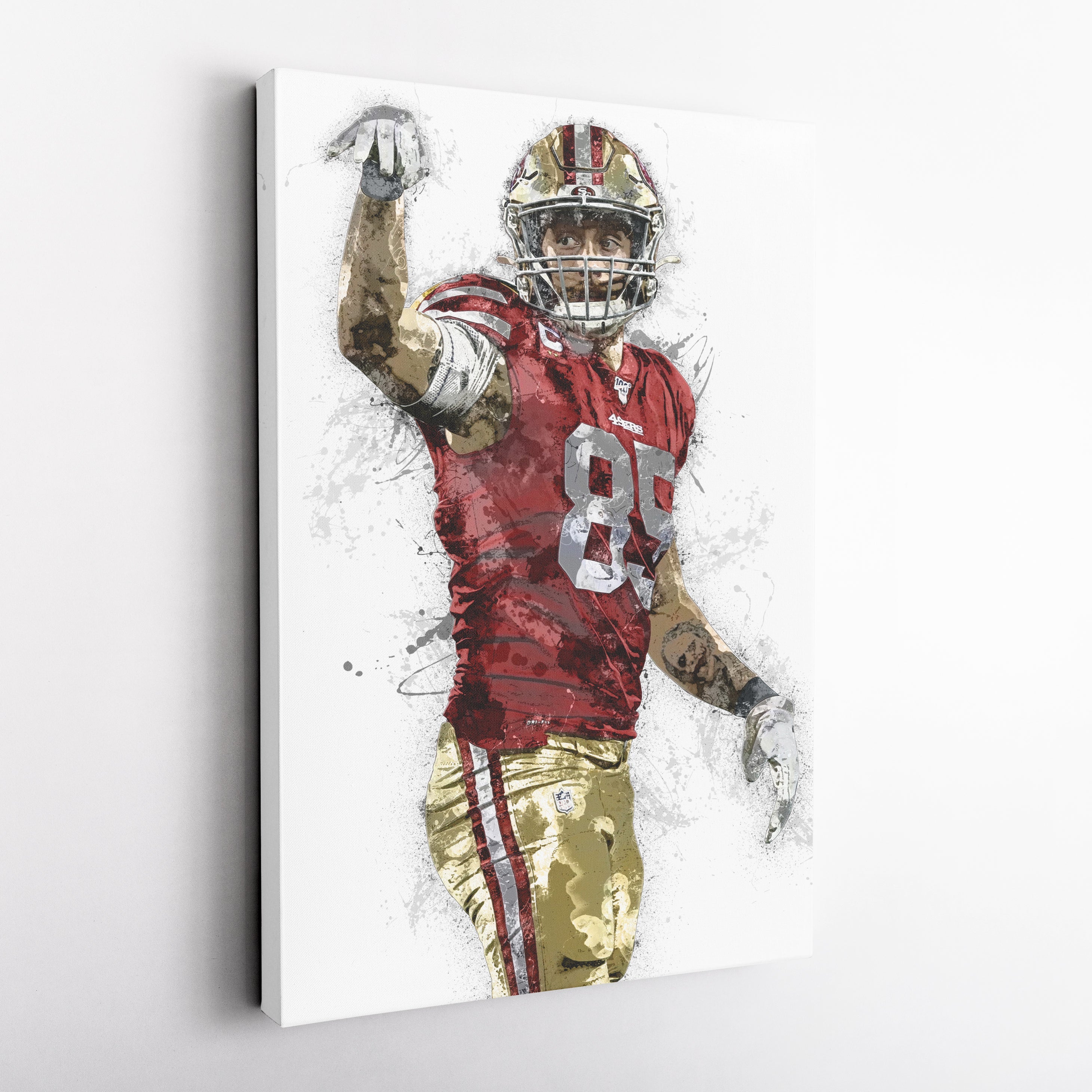 George Kittle Canvas Art – San Francisco 49ers Wall Decor