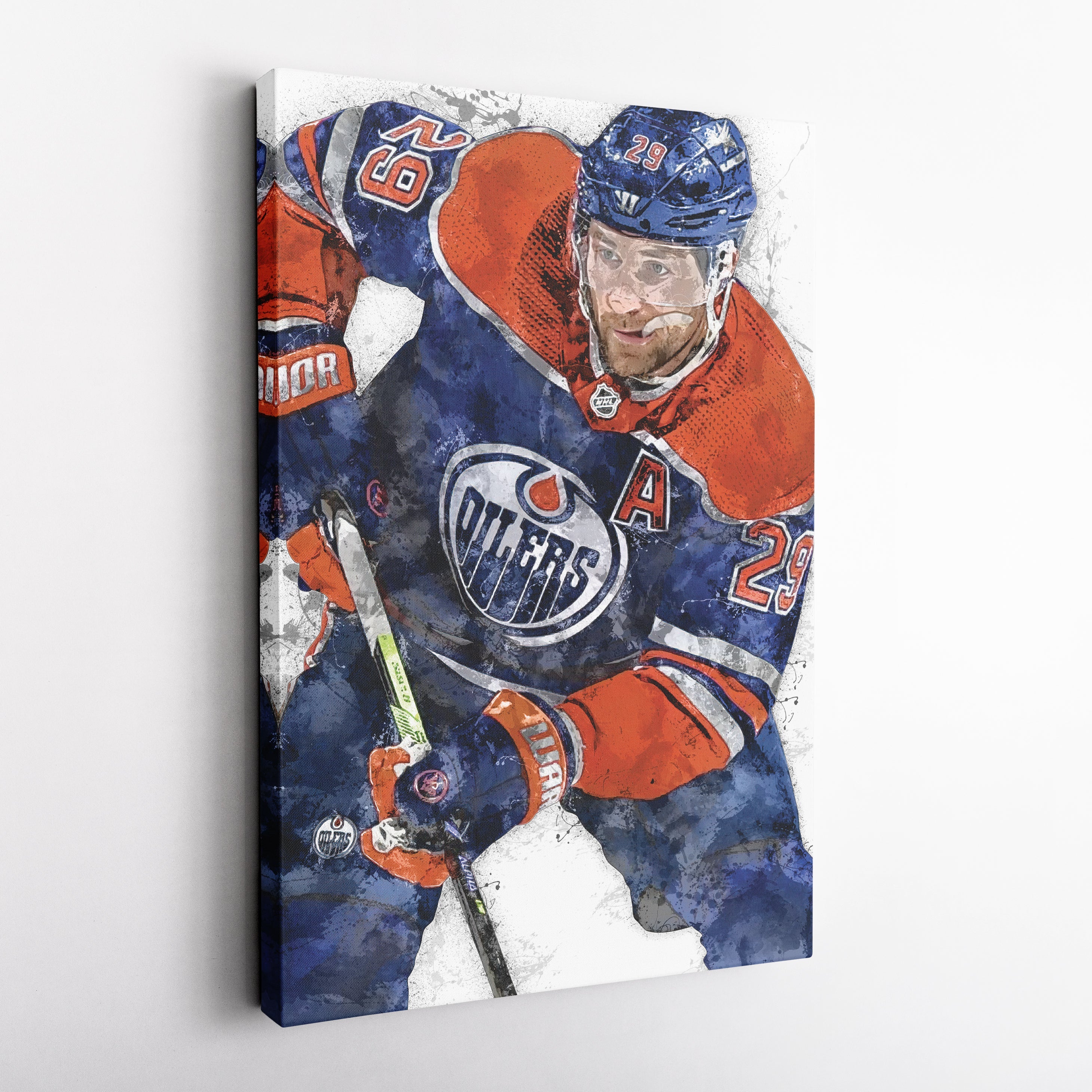 Leon Draisaitl Canvas Art – Edmonton Oilers Wall Decor